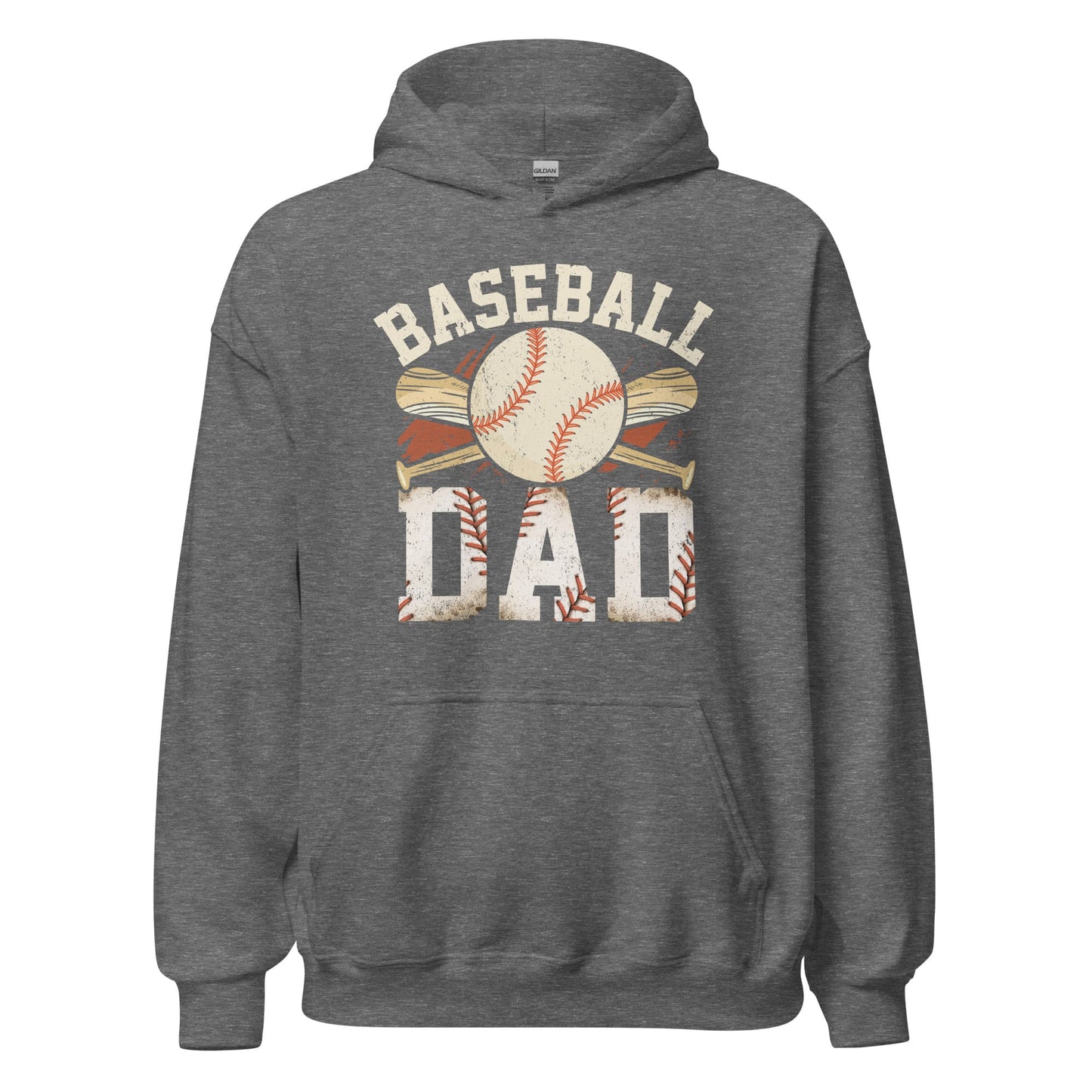 Baseball Dad Hoodie | Baseball Dad Graphic Hooded Sweatshirt Graphite Heather / S Spirit Gear Collective Hoodie