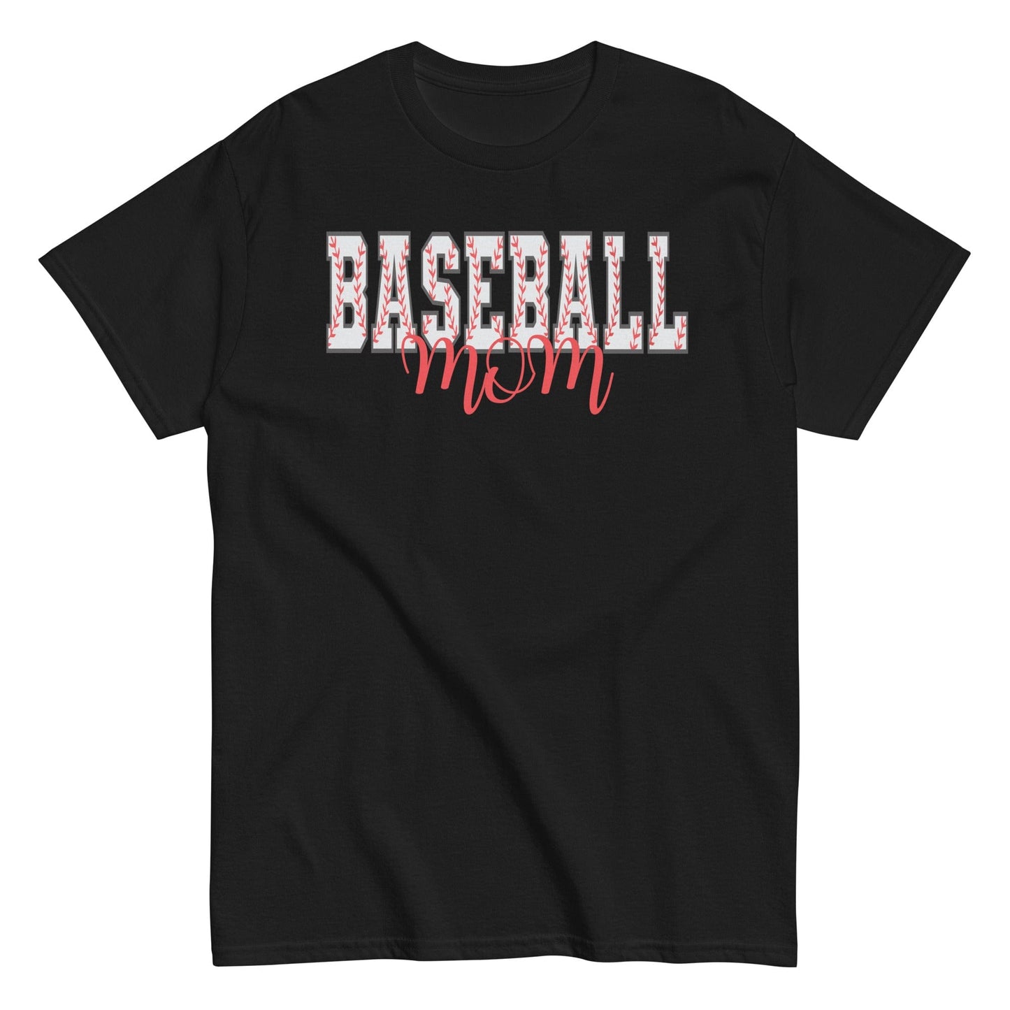 Baseball Mom Shirt – Baseball Block Letter Design Black / S Spirit Gear Collective T-Shirt