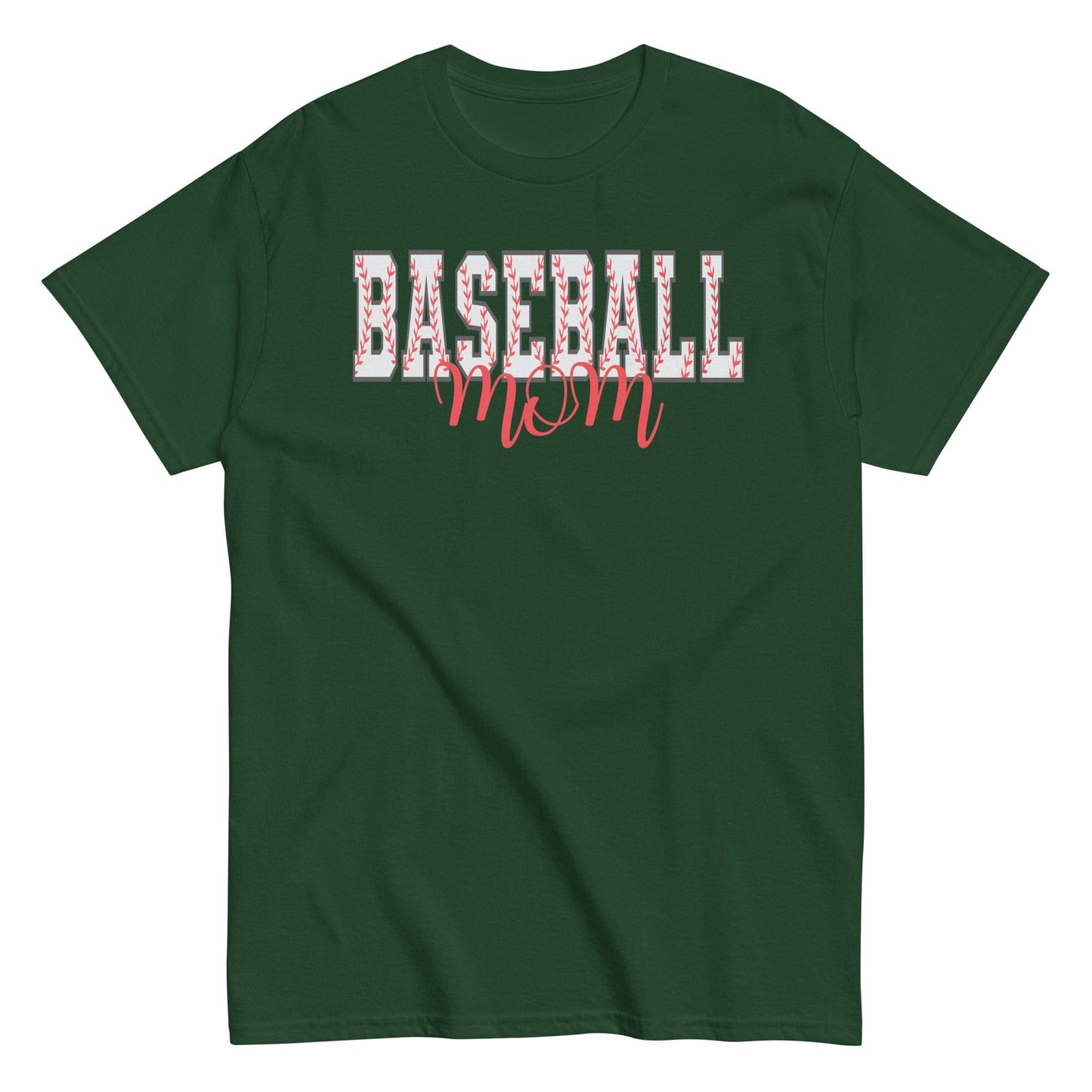 Baseball Mom Shirt – Baseball Block Letter Design Forest Green / S Spirit Gear Collective T-Shirt