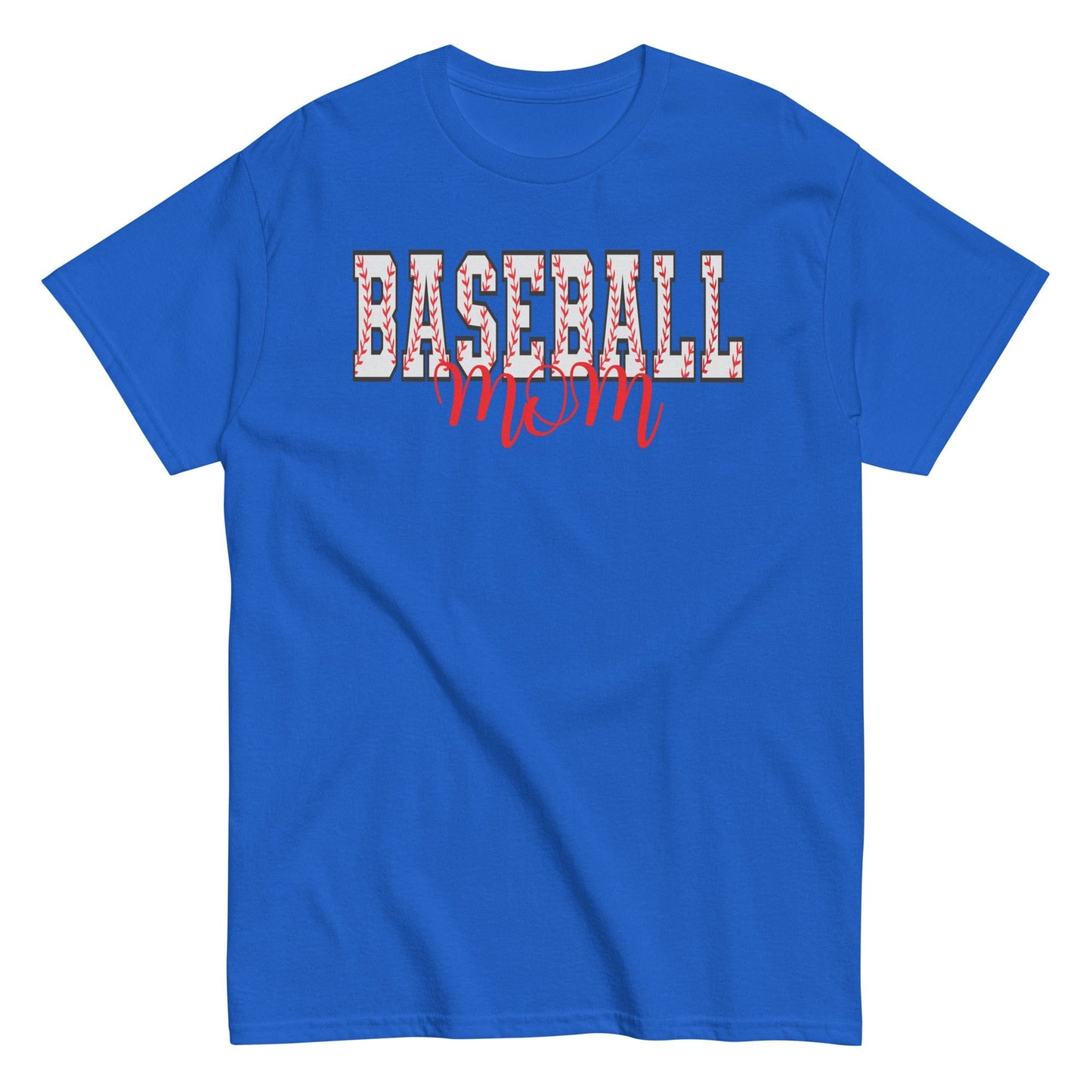 Baseball Mom Shirt – Baseball Block Letter Design Royal / S Spirit Gear Collective T-Shirt