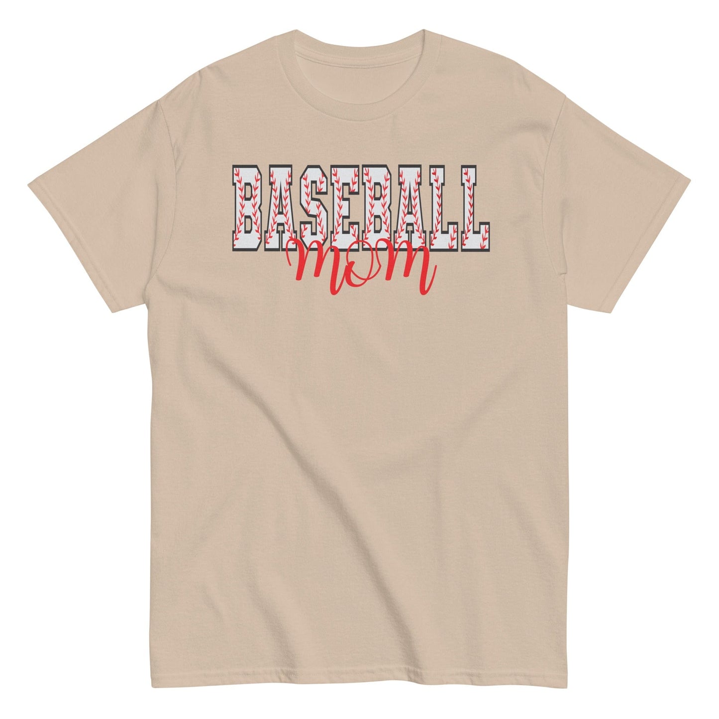 Baseball Mom Shirt – Baseball Block Letter Design Sand / S Spirit Gear Collective T-Shirt