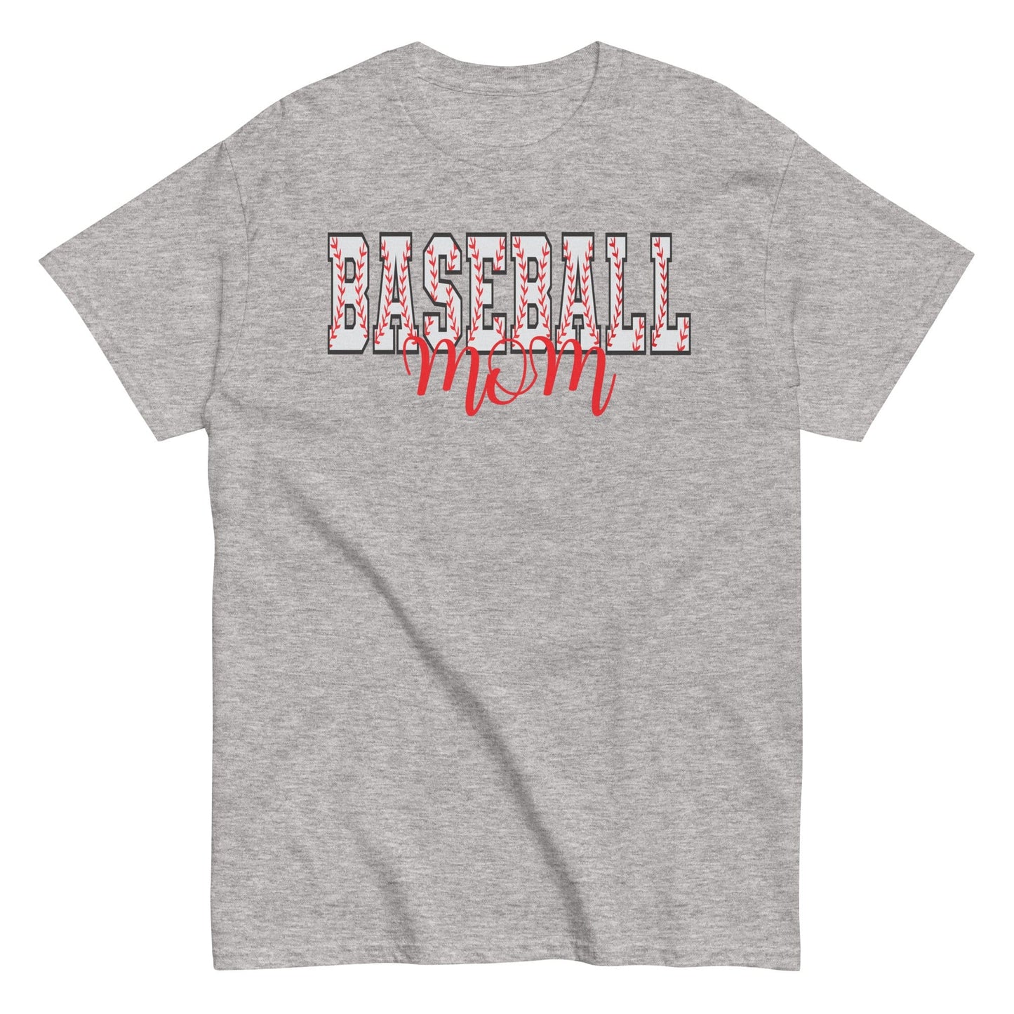 Baseball Mom Shirt – Baseball Block Letter Design Sport Grey / S Spirit Gear Collective T-Shirt