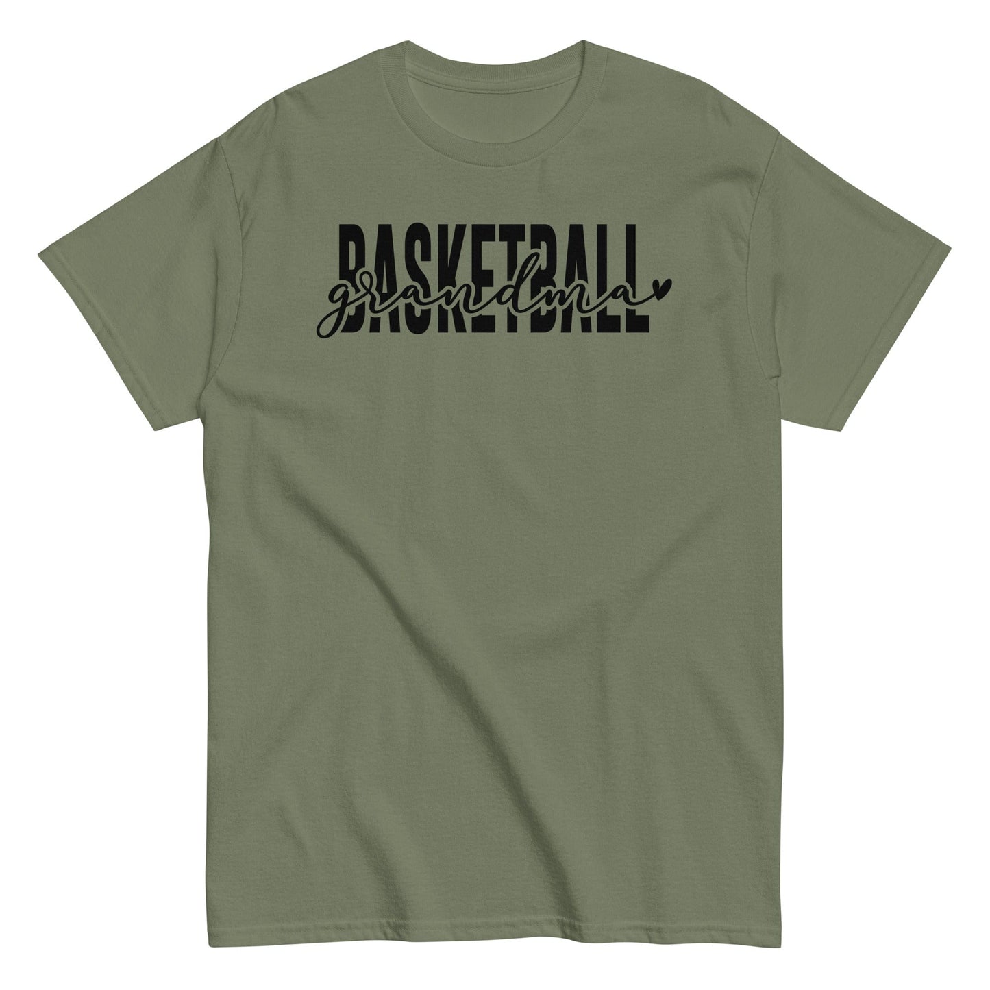 Basketball Grandma Shirt - Black Text Military Green / S Spirit Gear Collective T-Shirt