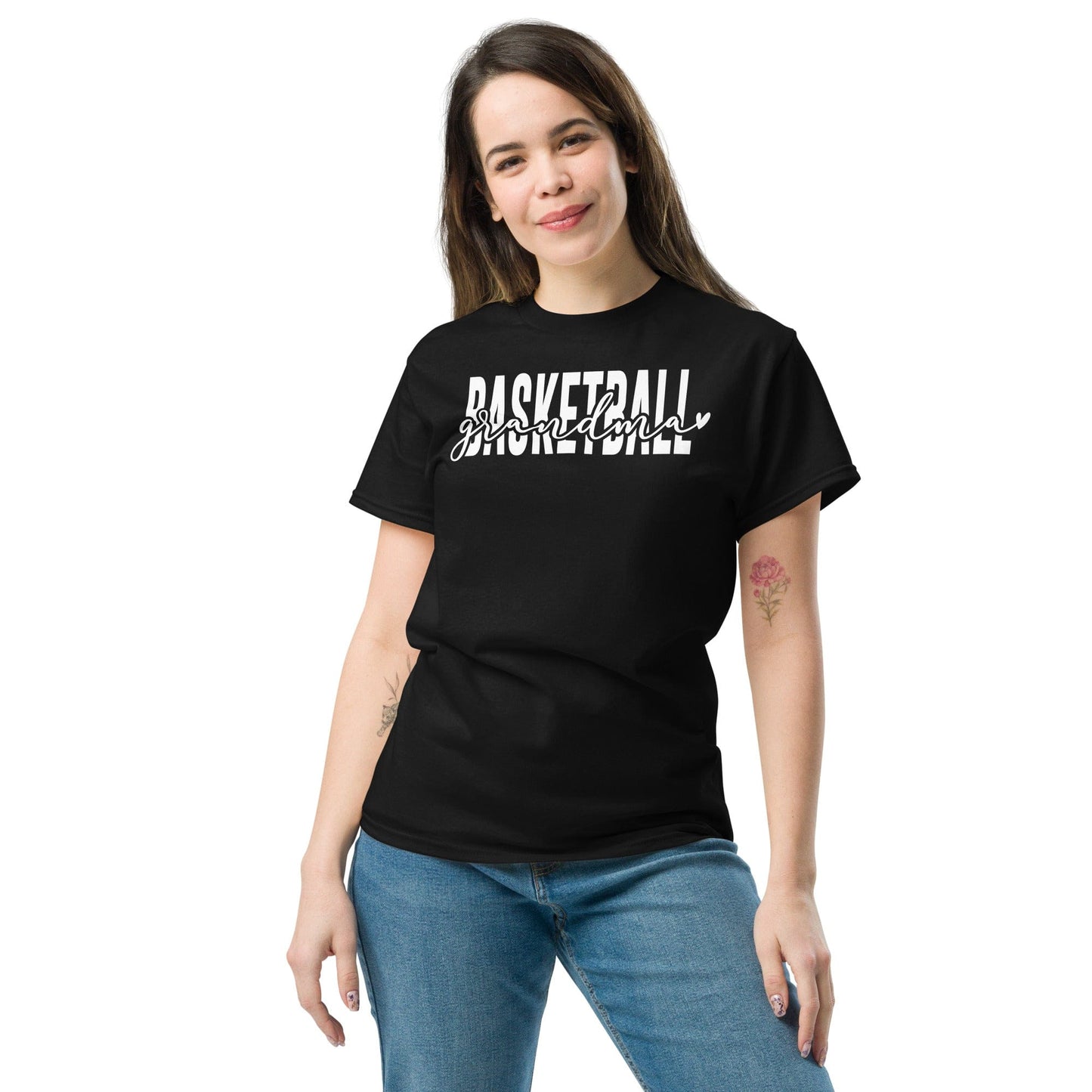 Basketball Grandma Shirt - White Text Spirit Gear Collective T-Shirt