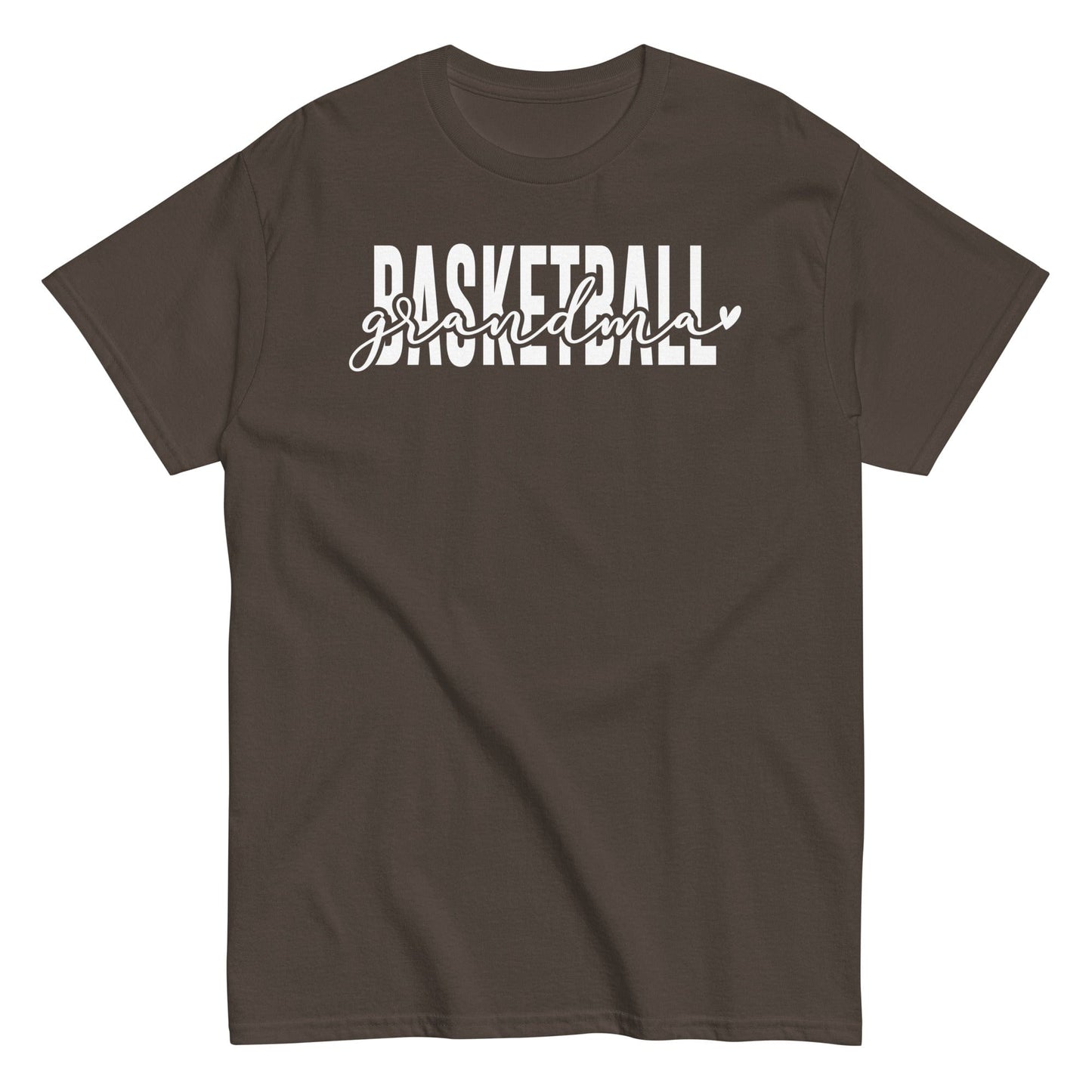 Basketball Grandma Shirt - White Text Dark Chocolate / S Spirit Gear Collective T-Shirt
