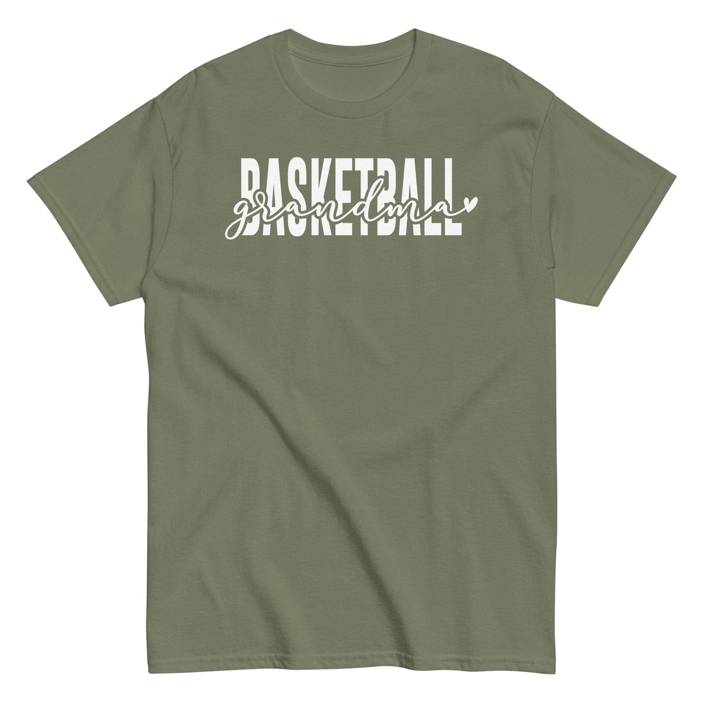 Basketball Grandma Shirt - White Text Military Green / S Spirit Gear Collective T-Shirt