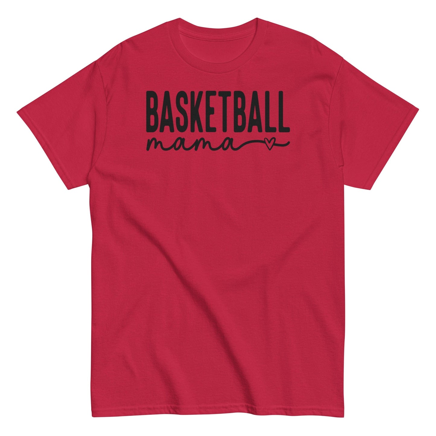Basketball Mama Shirt with Heart - Black Text Cardinal / S Spirit Gear Collective T-Shirt