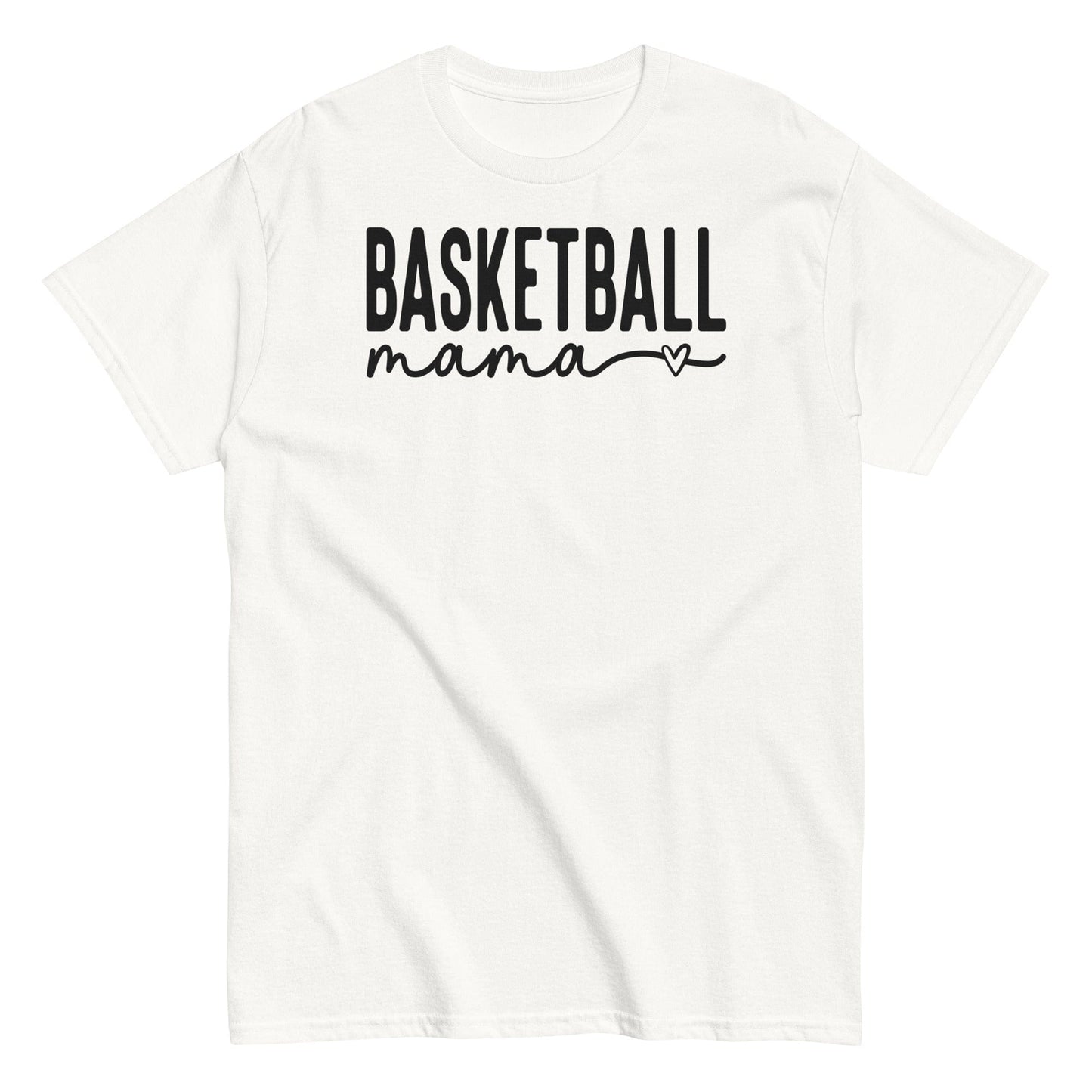 Basketball Mama Shirt with Heart - Black Text White / S Spirit Gear Collective T-Shirt