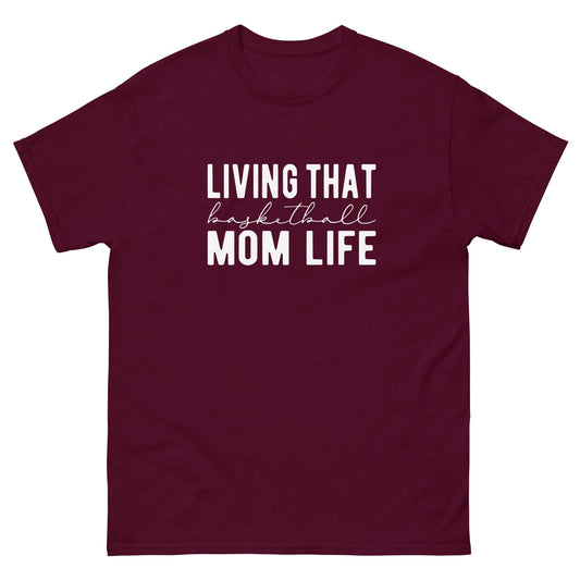 Basketball Mom Life Shirt Maroon / S Spirit Gear Collective T-Shirt