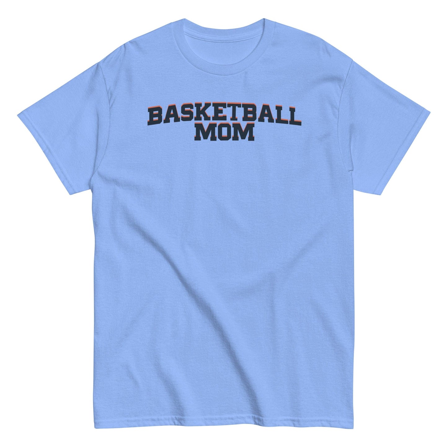 Basketball Mom Shirt - Bold Letters - Dark Text Carolina Blue / S Spirit Gear Collective T-Shirt