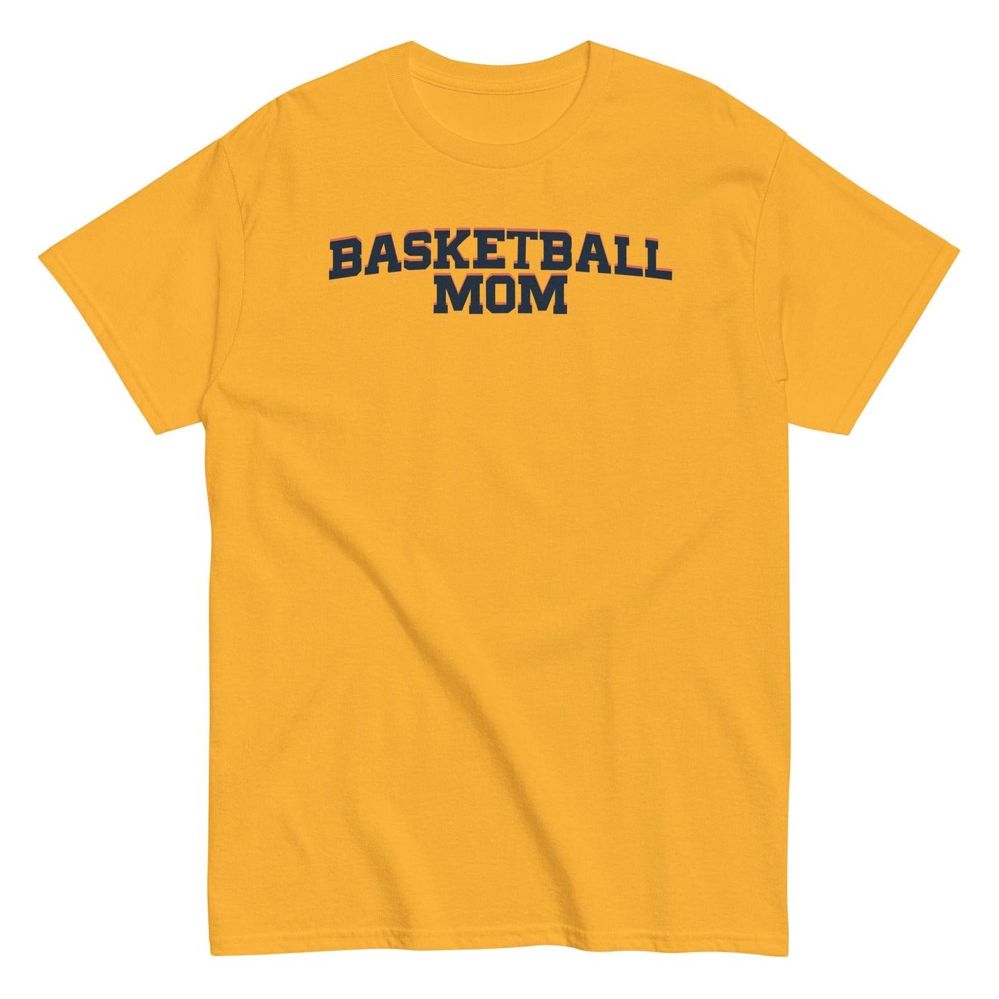 Basketball Mom Shirt - Bold Letters - Dark Text Gold / S Spirit Gear Collective T-Shirt