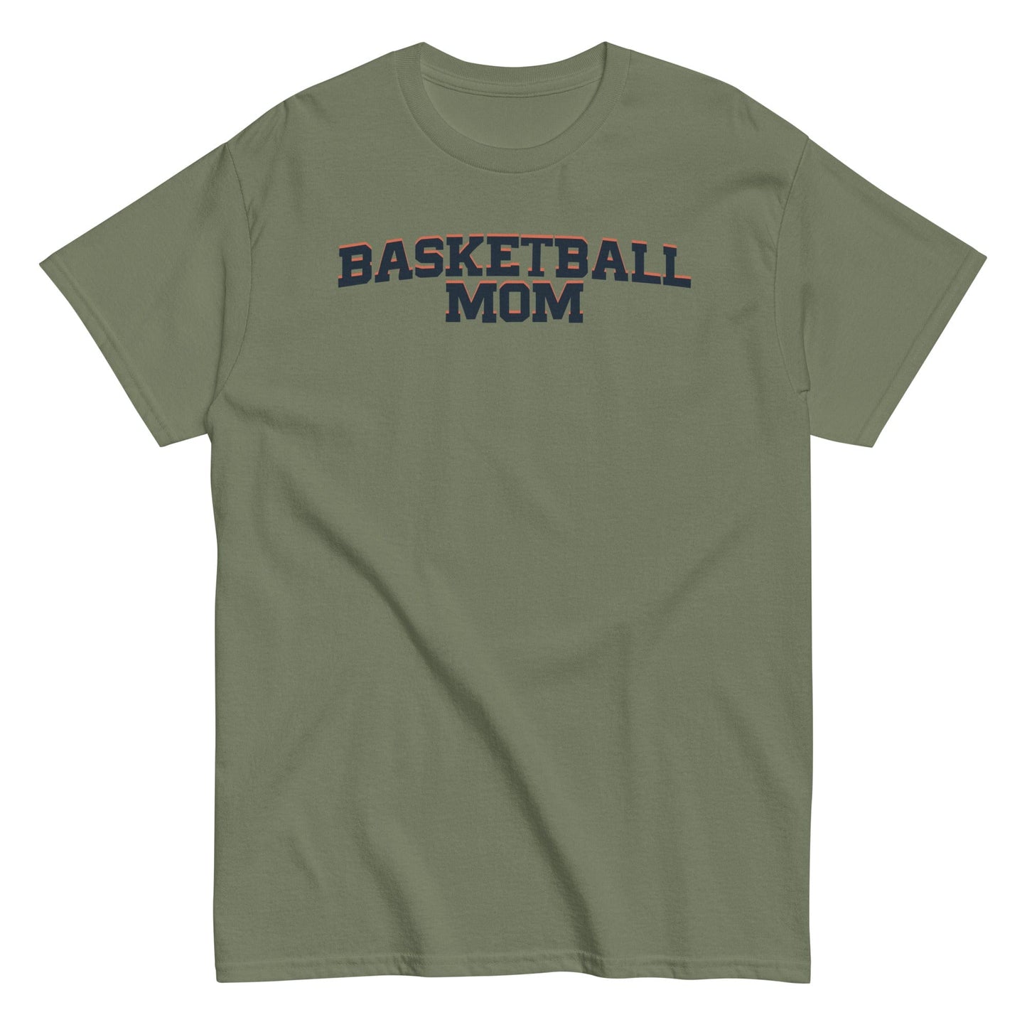 Basketball Mom Shirt - Bold Letters - Dark Text Military Green / S Spirit Gear Collective T-Shirt