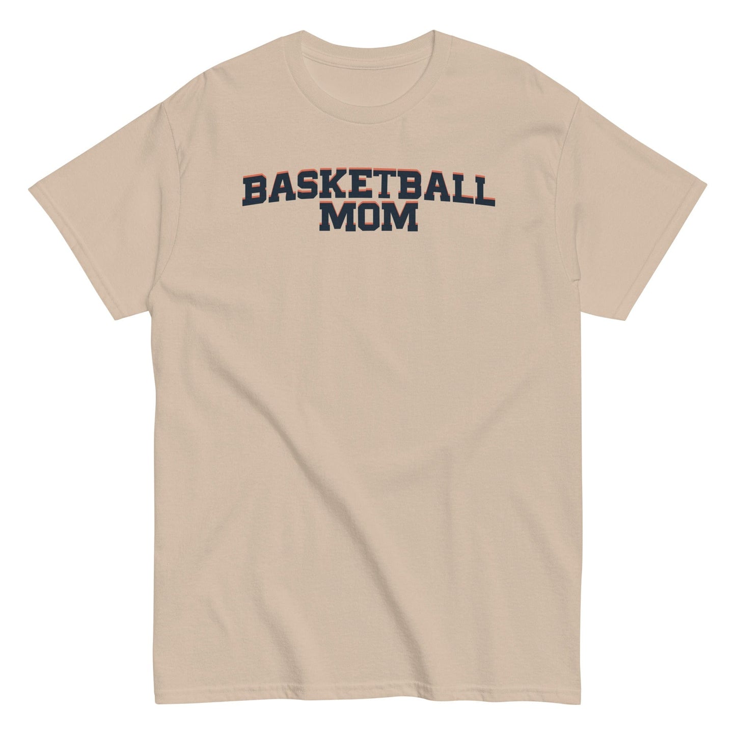 Basketball Mom Shirt - Bold Letters - Dark Text Sand / S Spirit Gear Collective T-Shirt