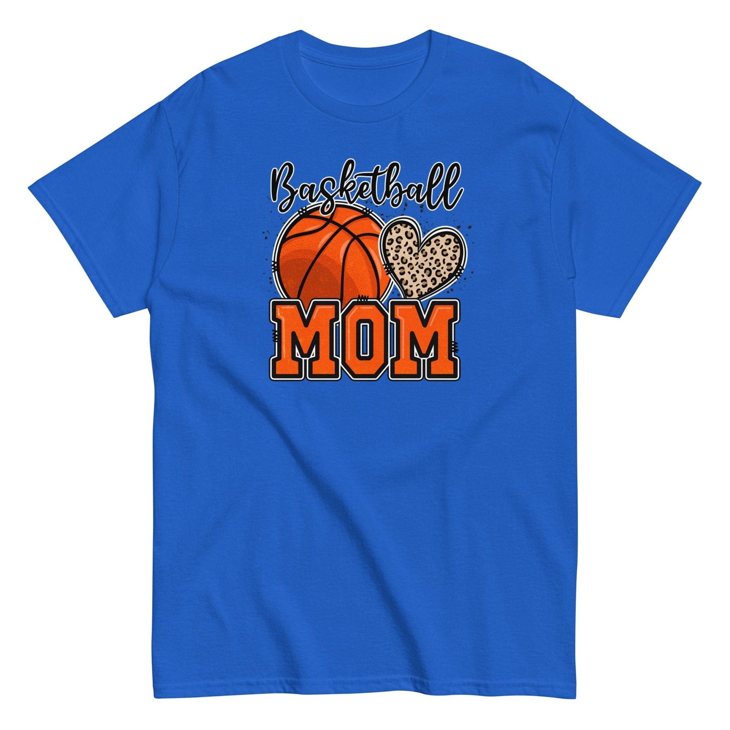 Basketball Mom Shirt with Leopard Heart Royal / S Spirit Gear Collective T-Shirt