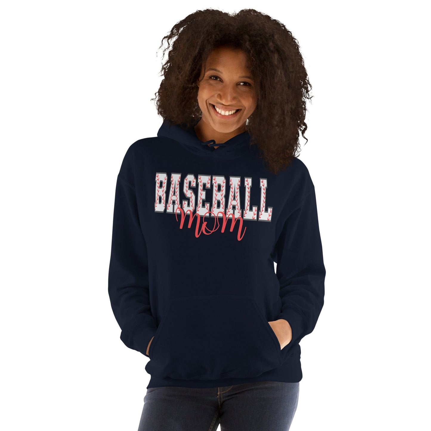 Bold Baseball Mom Hoodie – Baseball Block Letter Design Spirit Gear Collective Hoodie