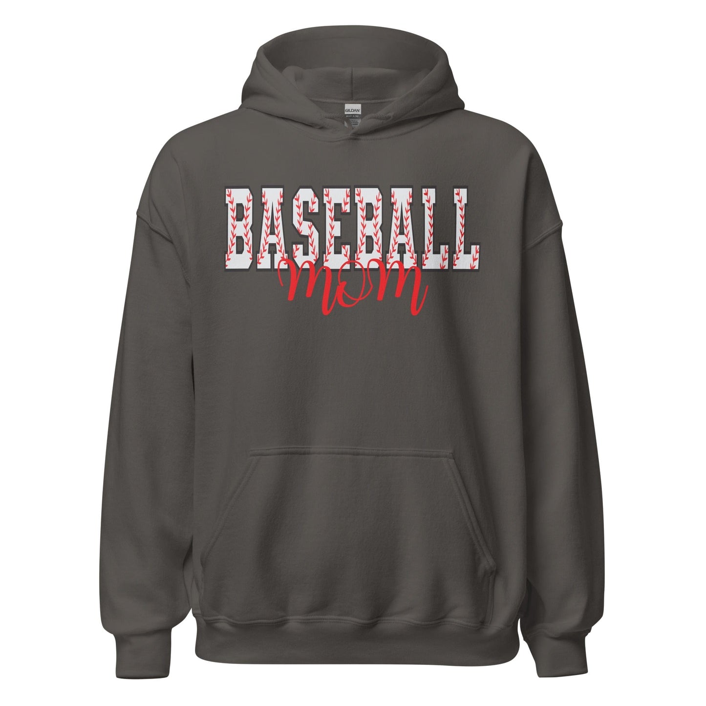 Bold Baseball Mom Hoodie – Baseball Block Letter Design Charcoal / S Spirit Gear Collective Hoodie
