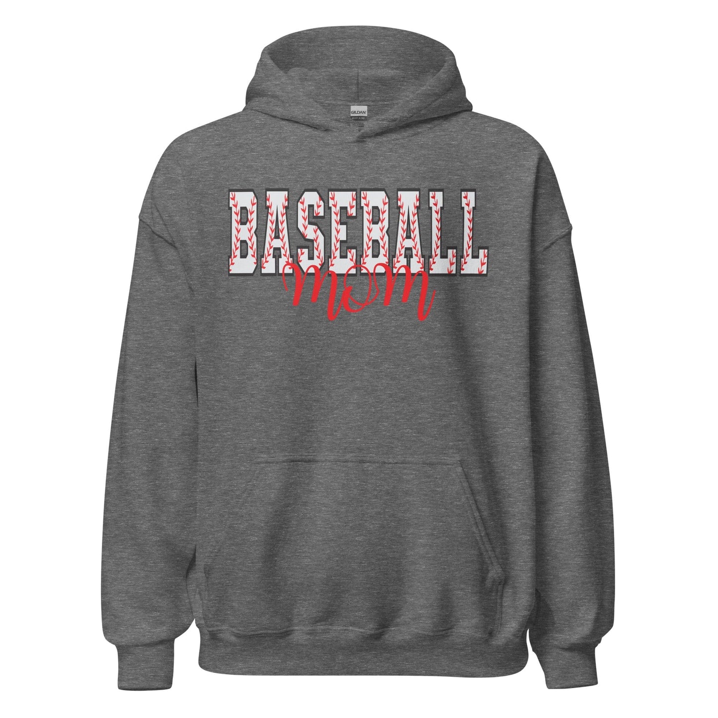 Bold Baseball Mom Hoodie – Baseball Block Letter Design Graphite Heather / S Spirit Gear Collective Hoodie