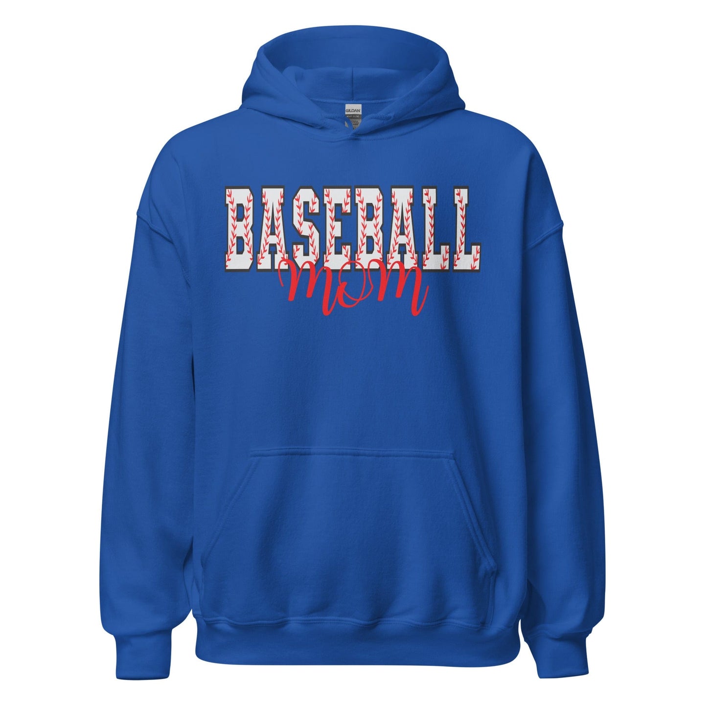 Bold Baseball Mom Hoodie – Baseball Block Letter Design Royal / S Spirit Gear Collective Hoodie