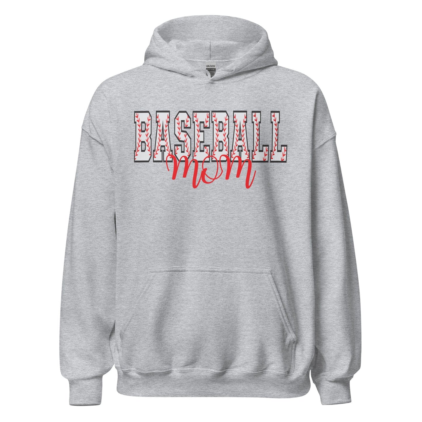 Bold Baseball Mom Hoodie – Baseball Block Letter Design Sport Grey / S Spirit Gear Collective Hoodie