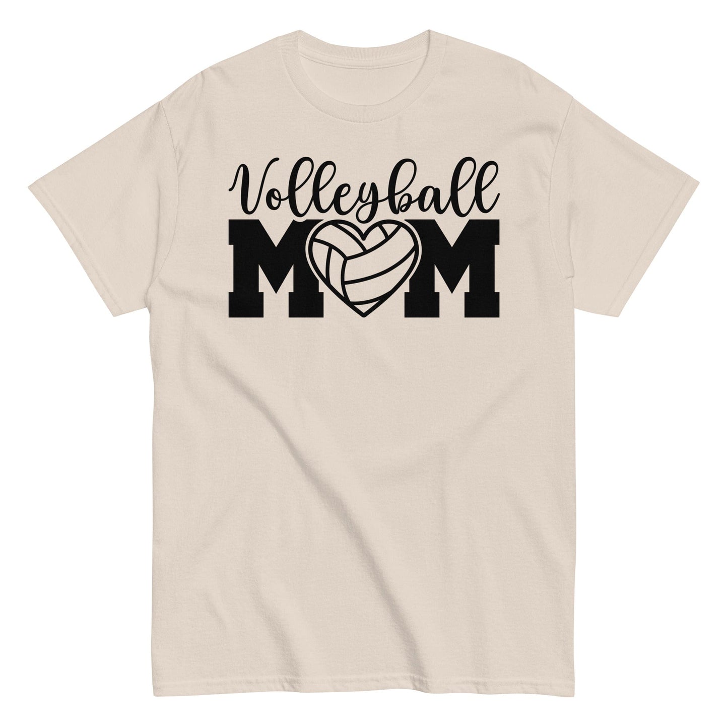 Bold Volleyball MOM Tee with Heart Graphic Natural / S Spirit Gear Collective T-Shirt