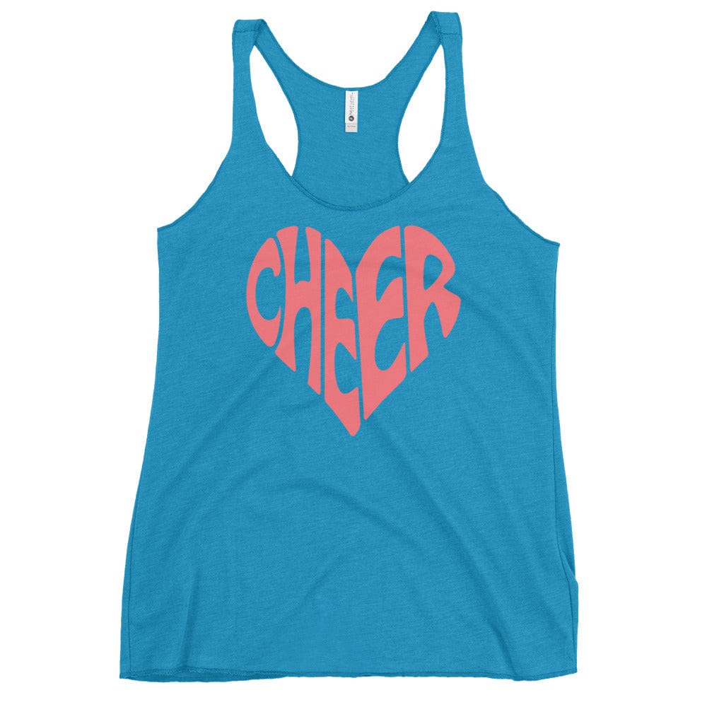 Cheer Heart Tank Top – Cute Cheerleading Heart Design Racerback Vintage Turquoise / XS Spirit Gear Collective tank top
