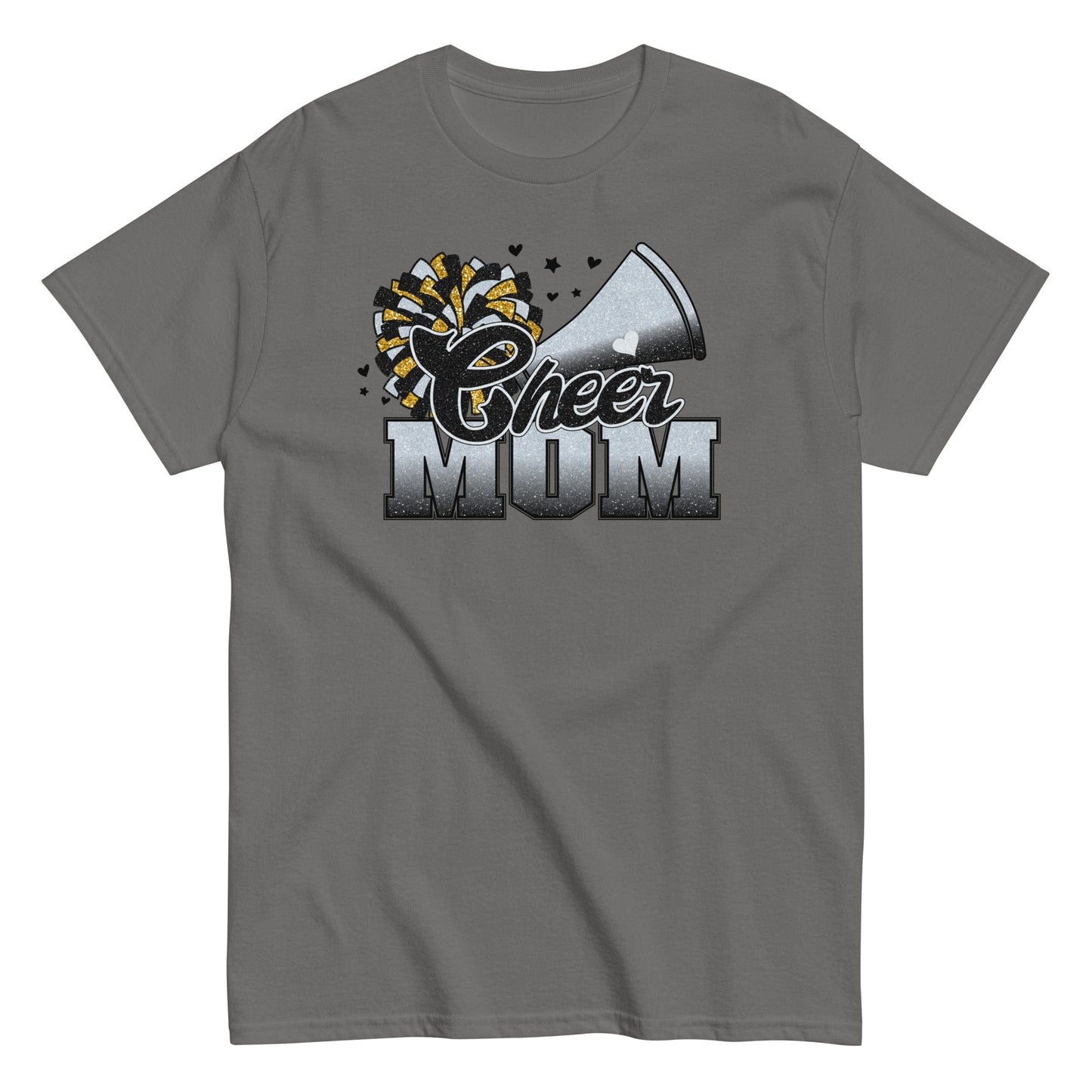 Cheer Mom (Black and Silver) Charcoal / S Spirit Gear Collective T-Shirt