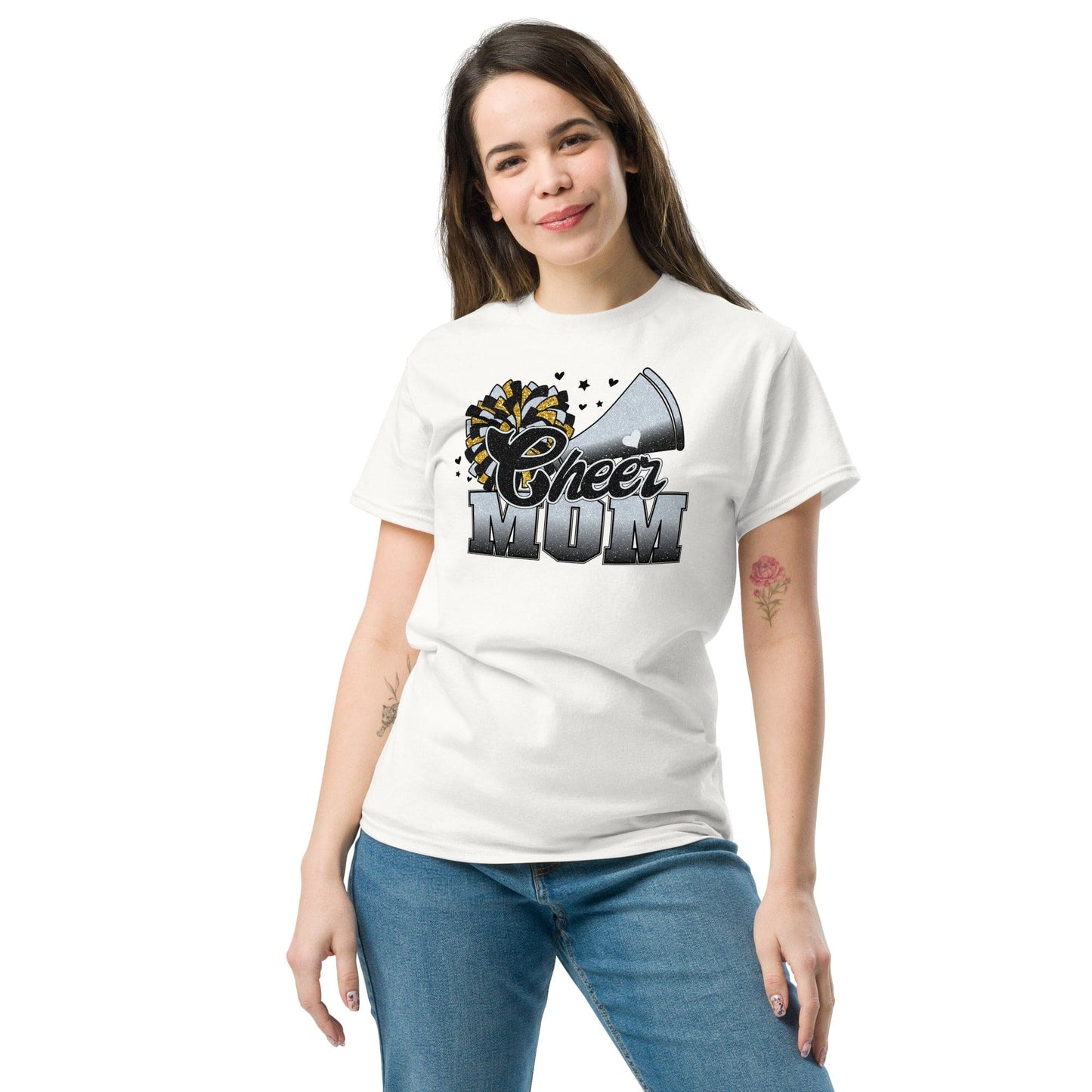 Cheer Mom (Black and Silver) Spirit Gear Collective T-Shirt