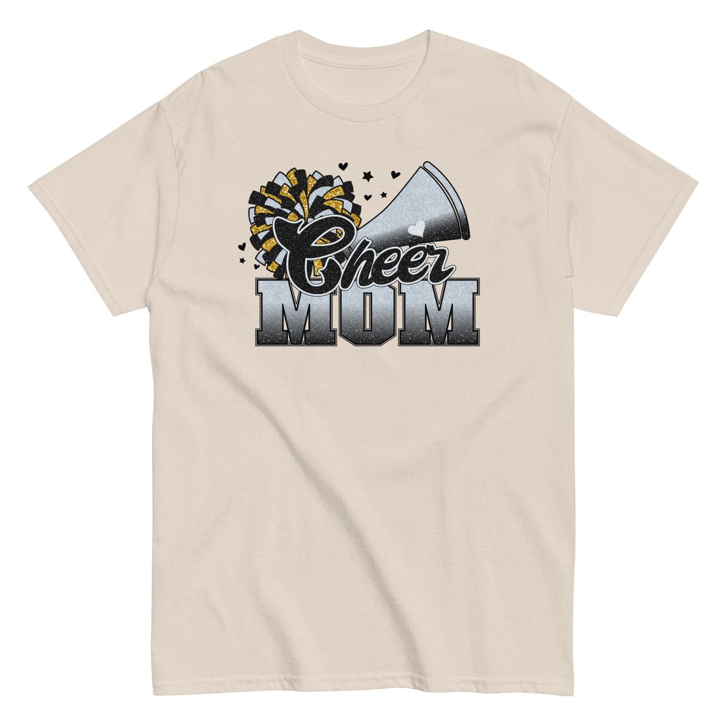 Cheer Mom (Black and Silver) Natural / S Spirit Gear Collective T-Shirt