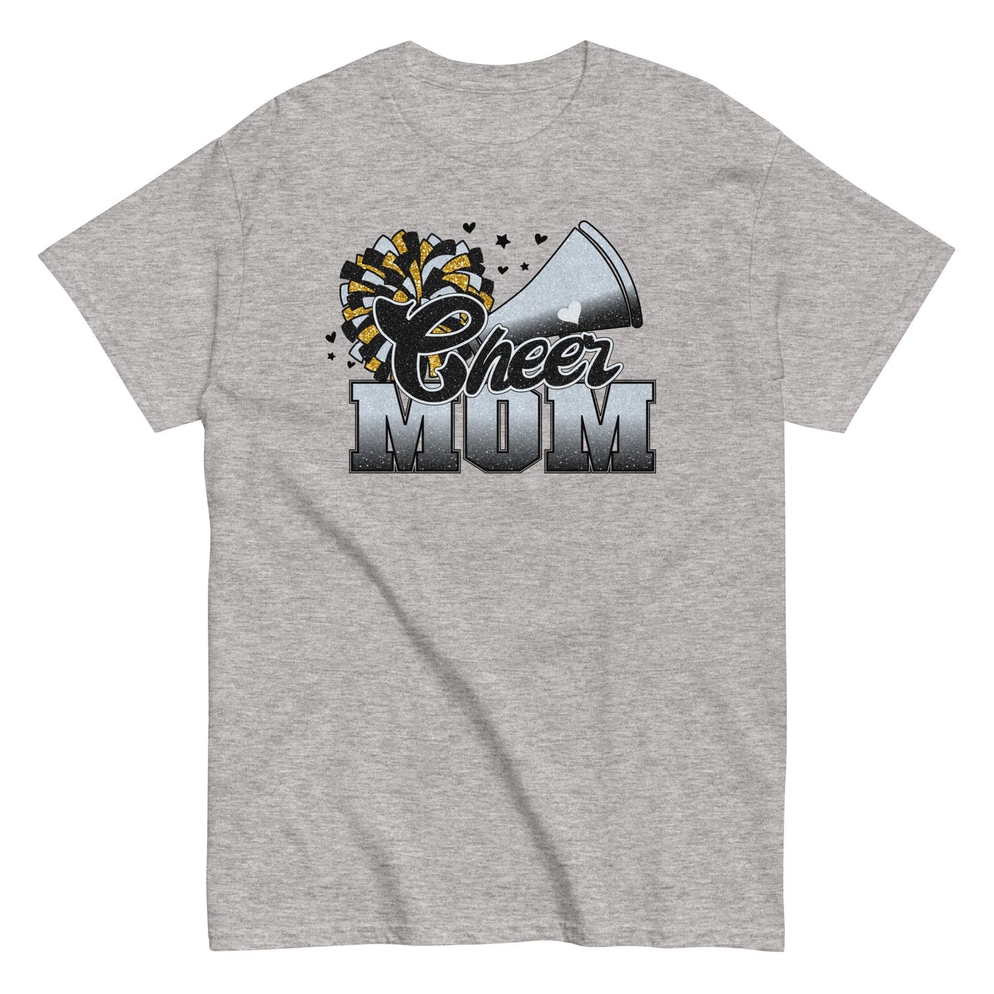 Cheer Mom (Black and Silver) Sport Grey / S Spirit Gear Collective T-Shirt