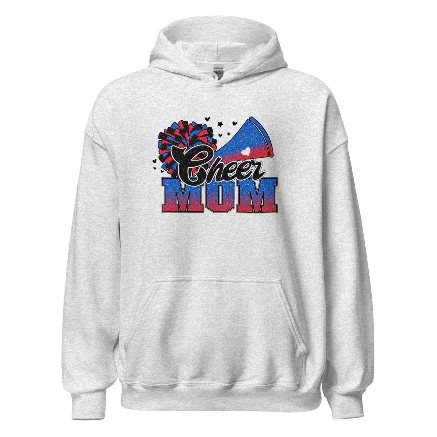 Cheer Mom Hoodie (blue and red) Ash / S Spirit Gear Collective Hoodie