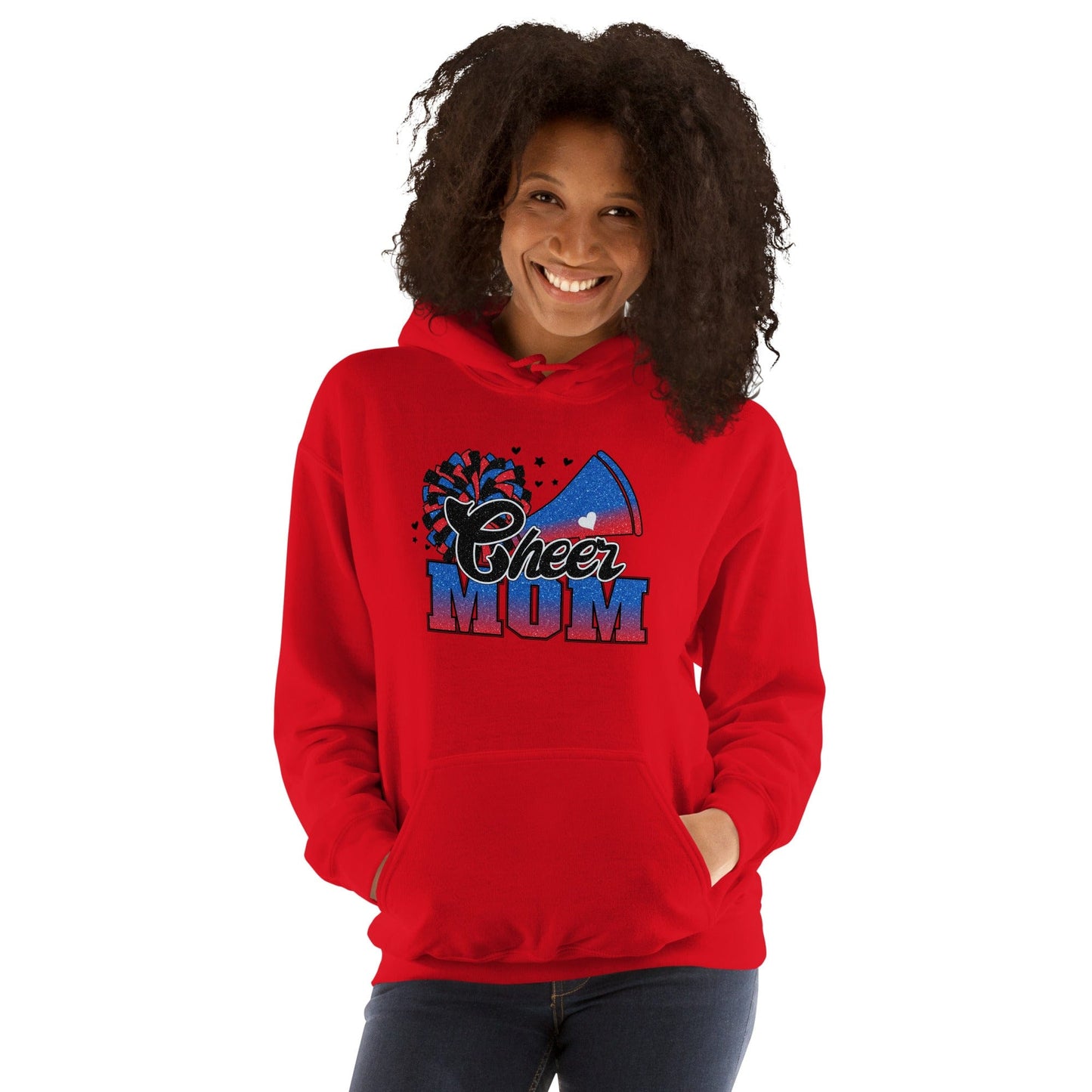 Cheer Mom Hoodie (blue and red) Spirit Gear Collective Hoodie