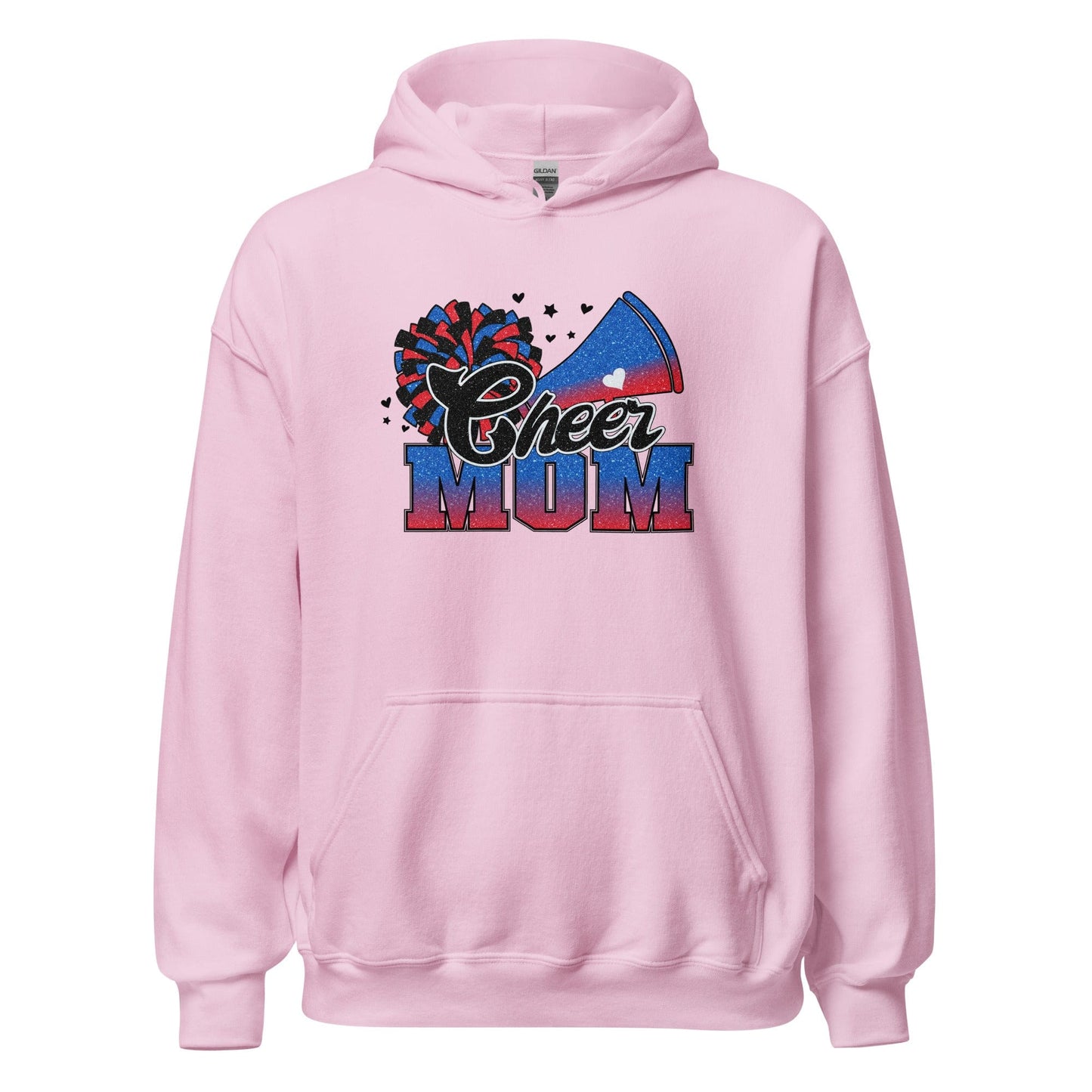 Cheer Mom Hoodie (blue and red) Light Pink / S Spirit Gear Collective Hoodie