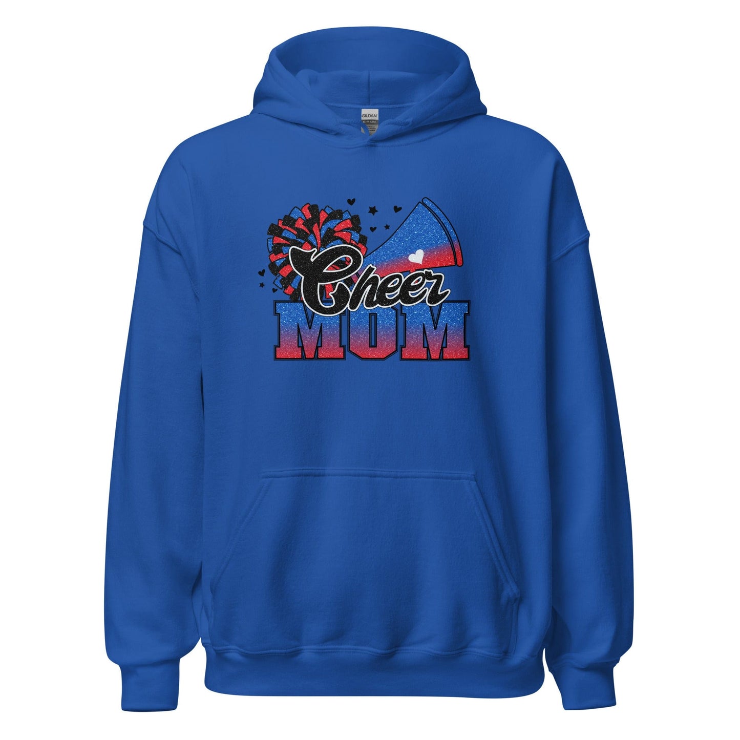 Cheer Mom Hoodie (blue and red) Royal / S Spirit Gear Collective Hoodie