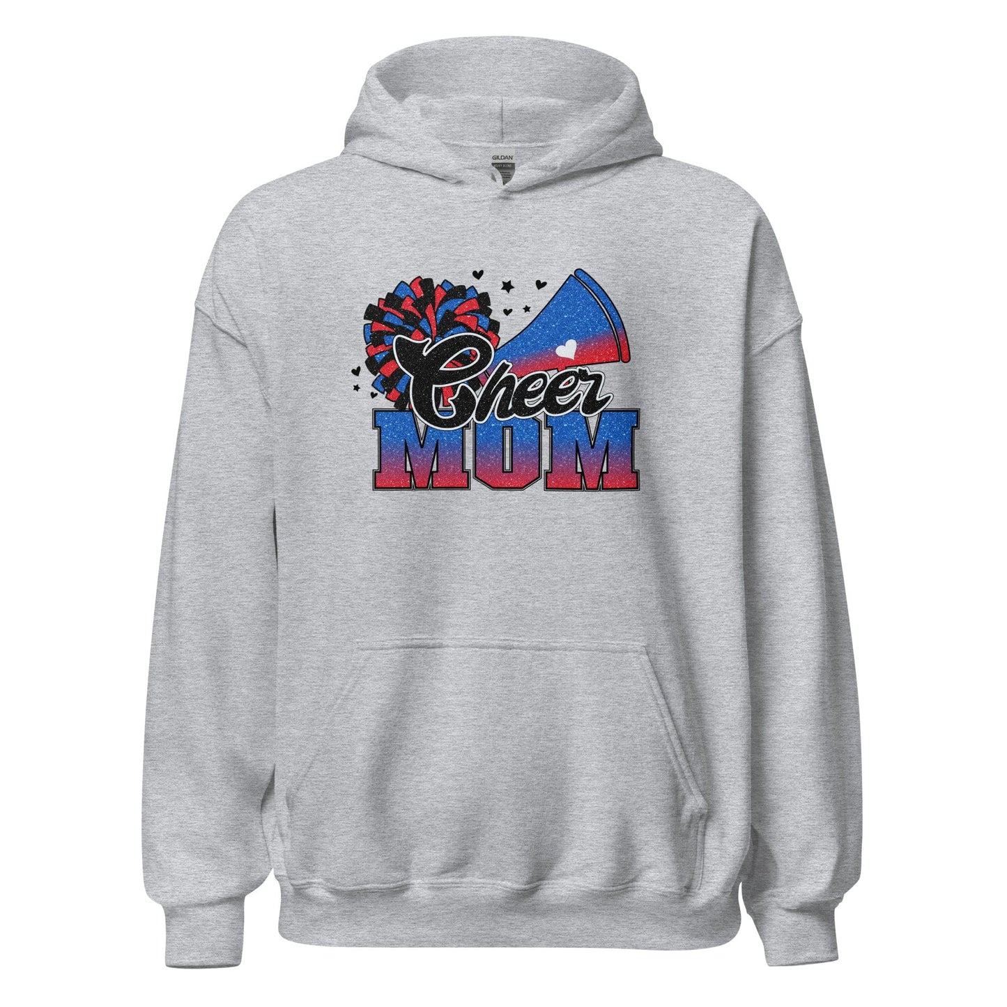 Cheer Mom Hoodie (blue and red) Sport Grey / S Spirit Gear Collective Hoodie