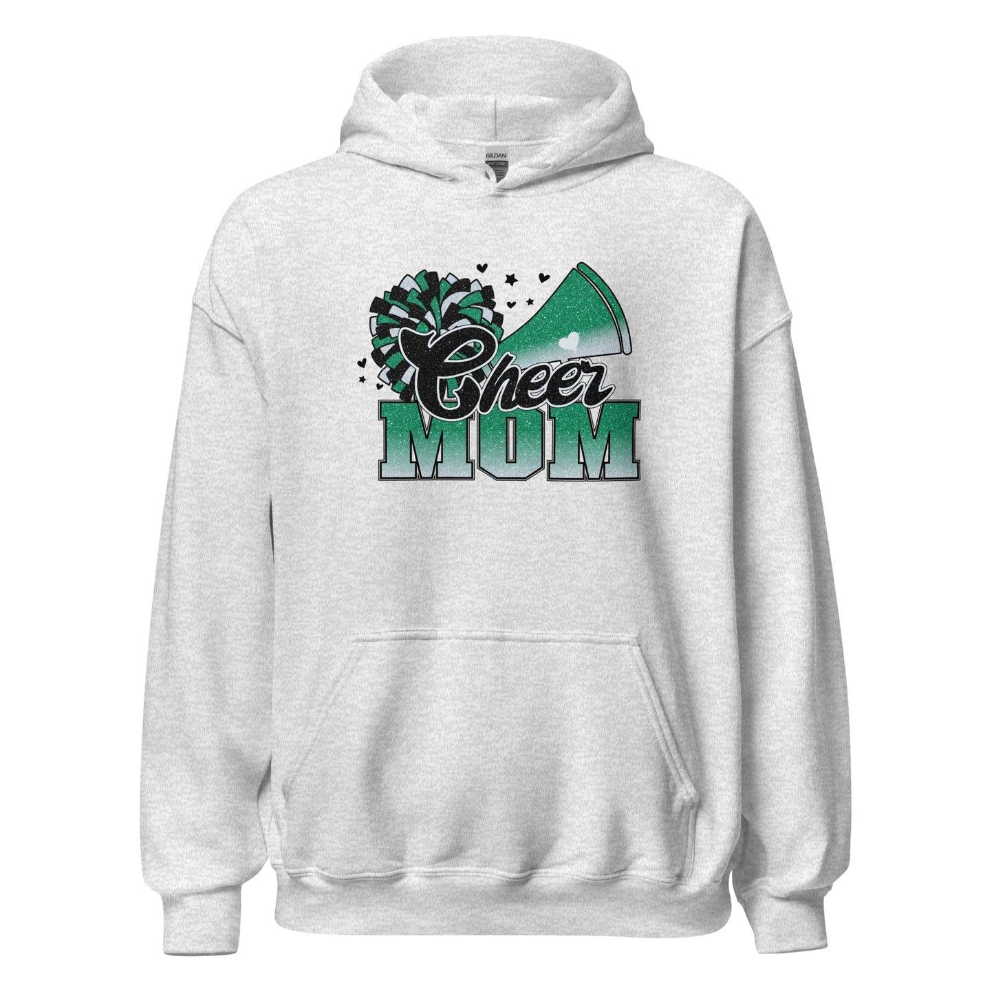 Cheer Mom Hoodie (green and white) Ash / S Spirit Gear Collective Hoodie