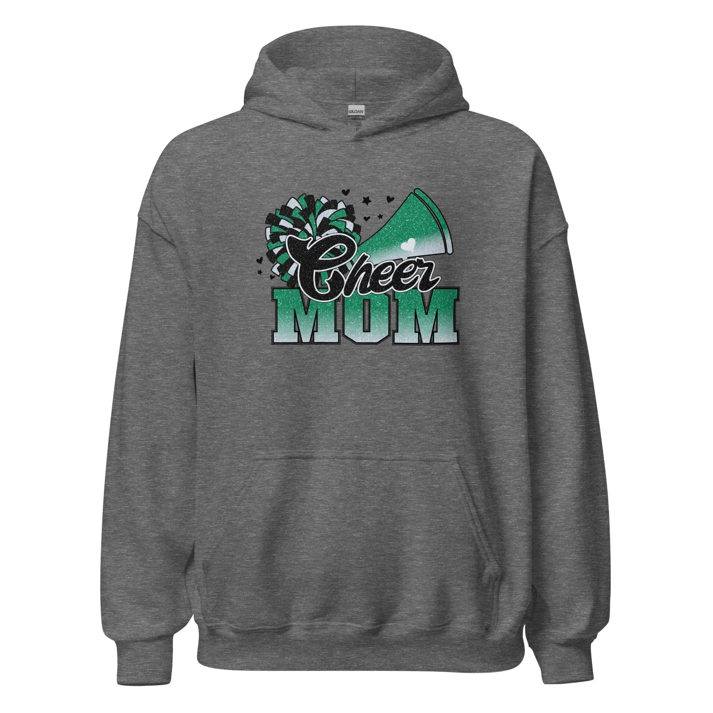 Cheer Mom Hoodie (green and white) Graphite Heather / S Spirit Gear Collective Hoodie