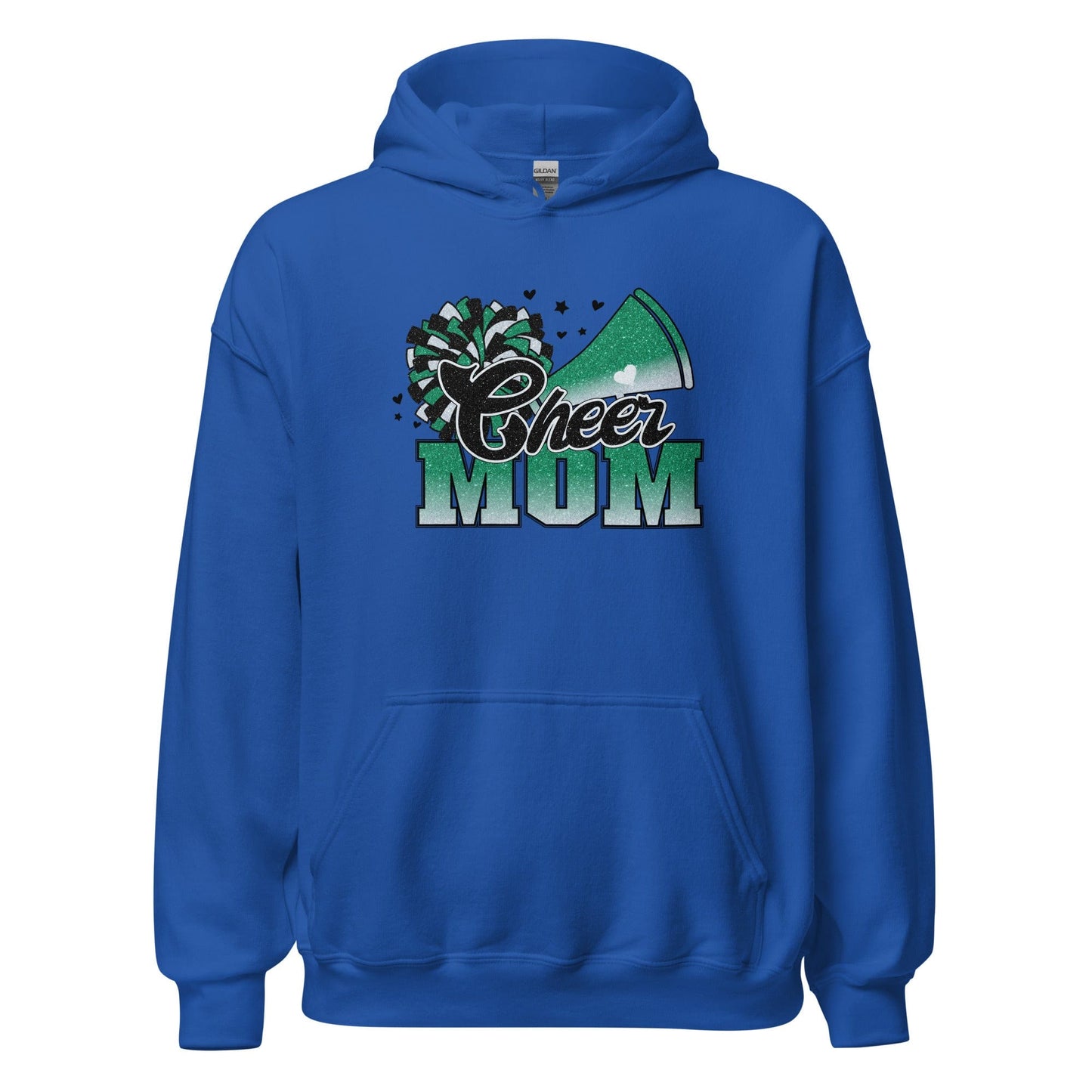 Cheer Mom Hoodie (green and white) Royal / S Spirit Gear Collective Hoodie