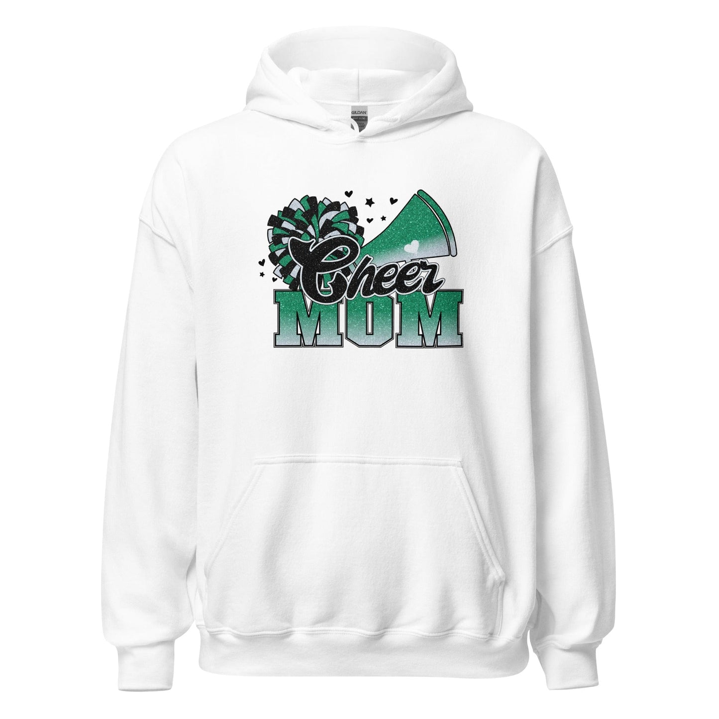 Cheer Mom Hoodie (green and white) White / S Spirit Gear Collective Hoodie