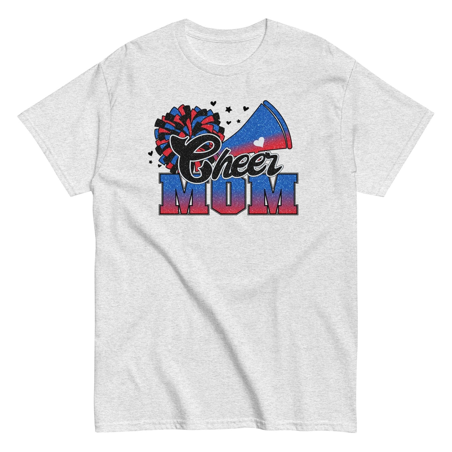 Cheer Mom Shirt (Blue and Red) Ash / S Spirit Gear Collective T-Shirt