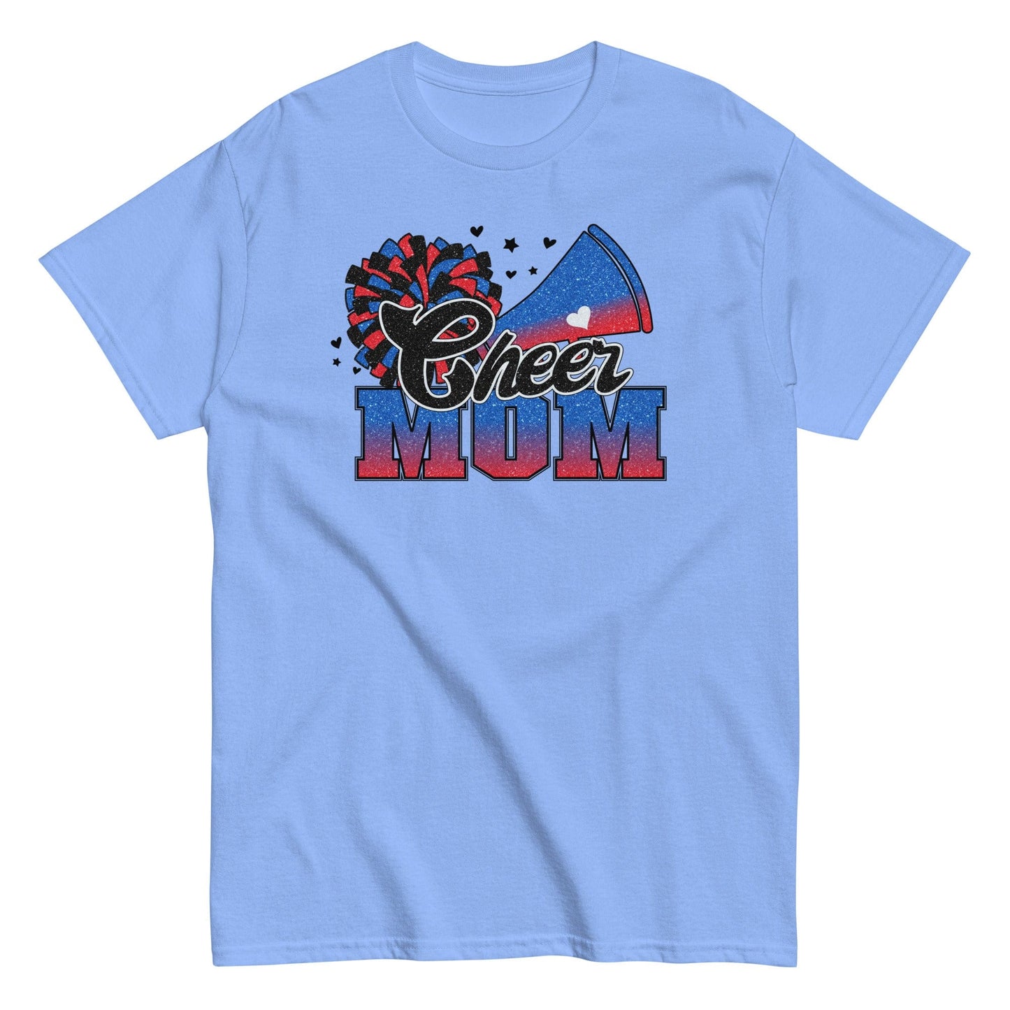 Cheer Mom Shirt (Blue and Red) Carolina Blue / S Spirit Gear Collective T-Shirt