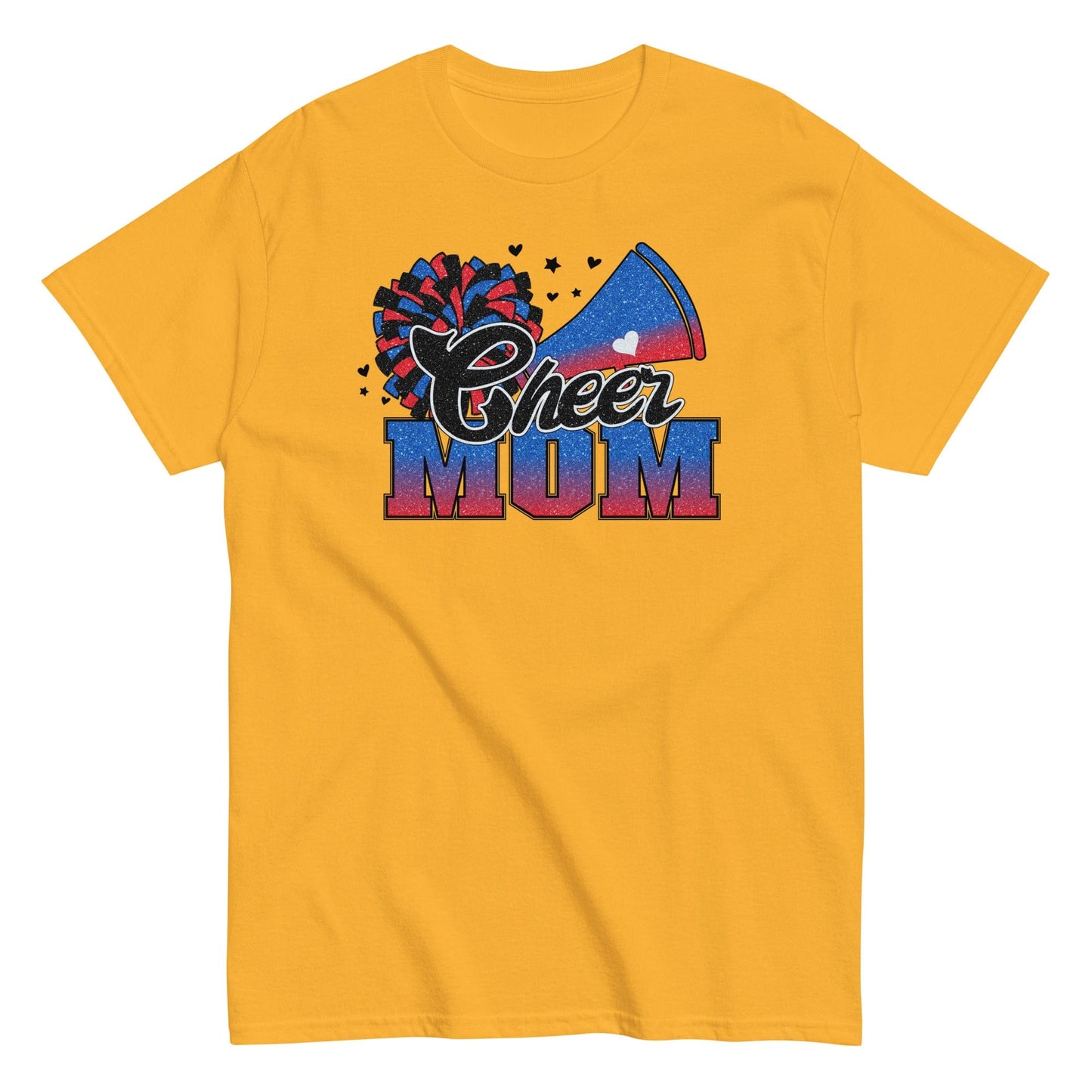 Cheer Mom Shirt (Blue and Red) Gold / S Spirit Gear Collective T-Shirt