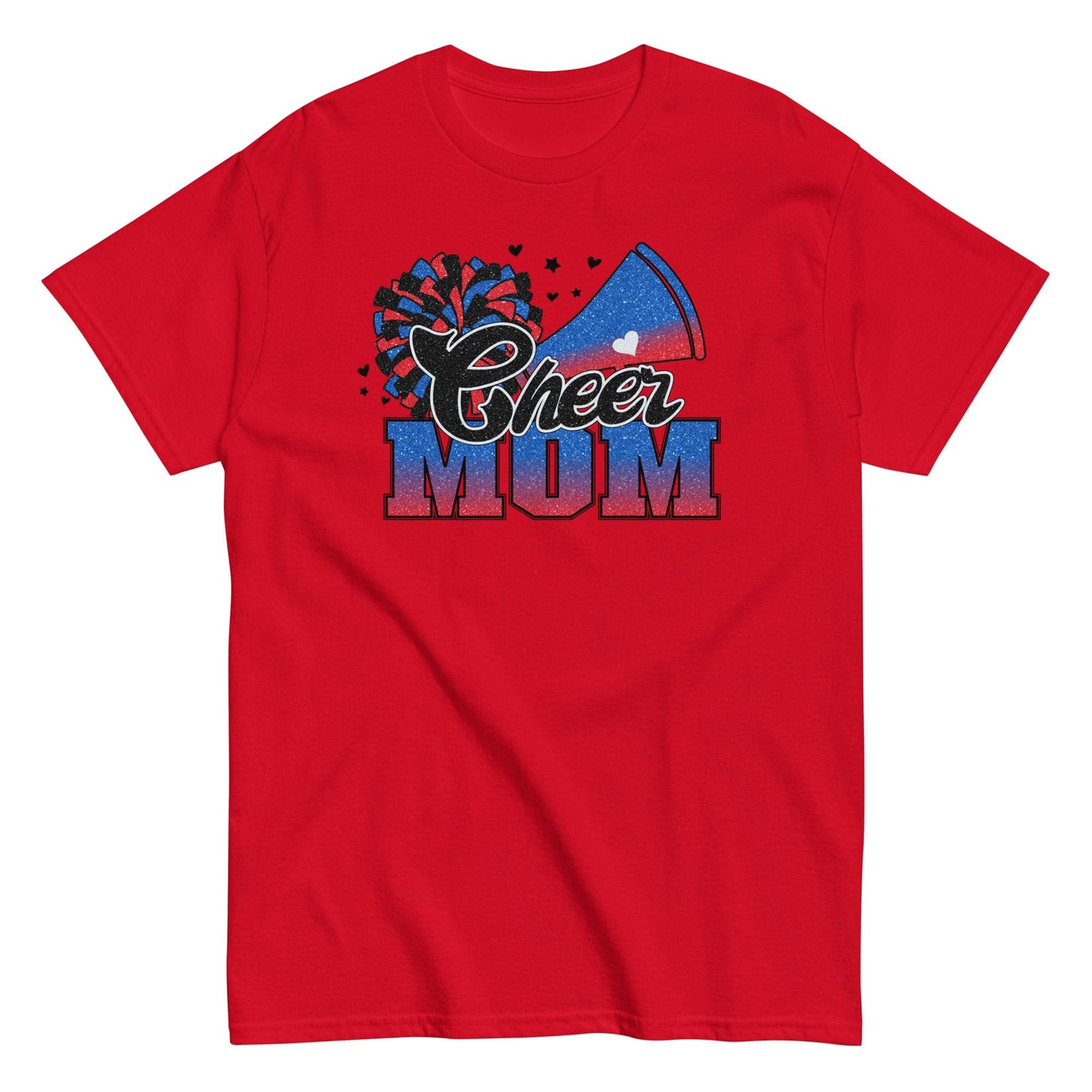 Cheer Mom Shirt (Blue and Red) Red / S Spirit Gear Collective T-Shirt
