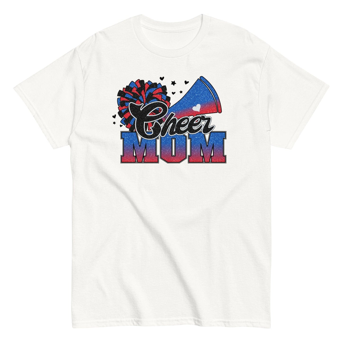 Cheer Mom Shirt (Blue and Red) White / S Spirit Gear Collective T-Shirt