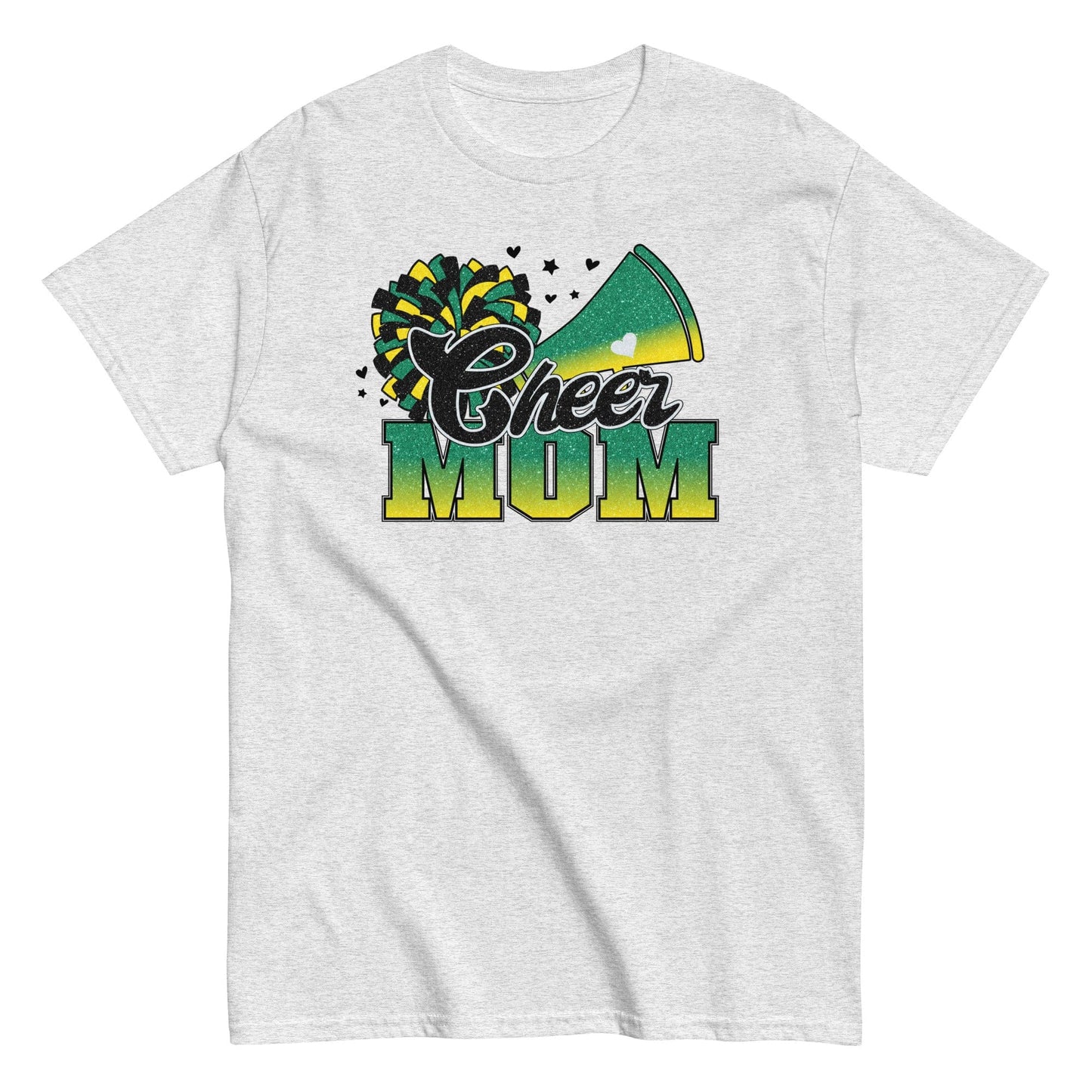 Cheer Mom Shirt (Green and Yellow) Ash / S Spirit Gear Collective T-Shirt