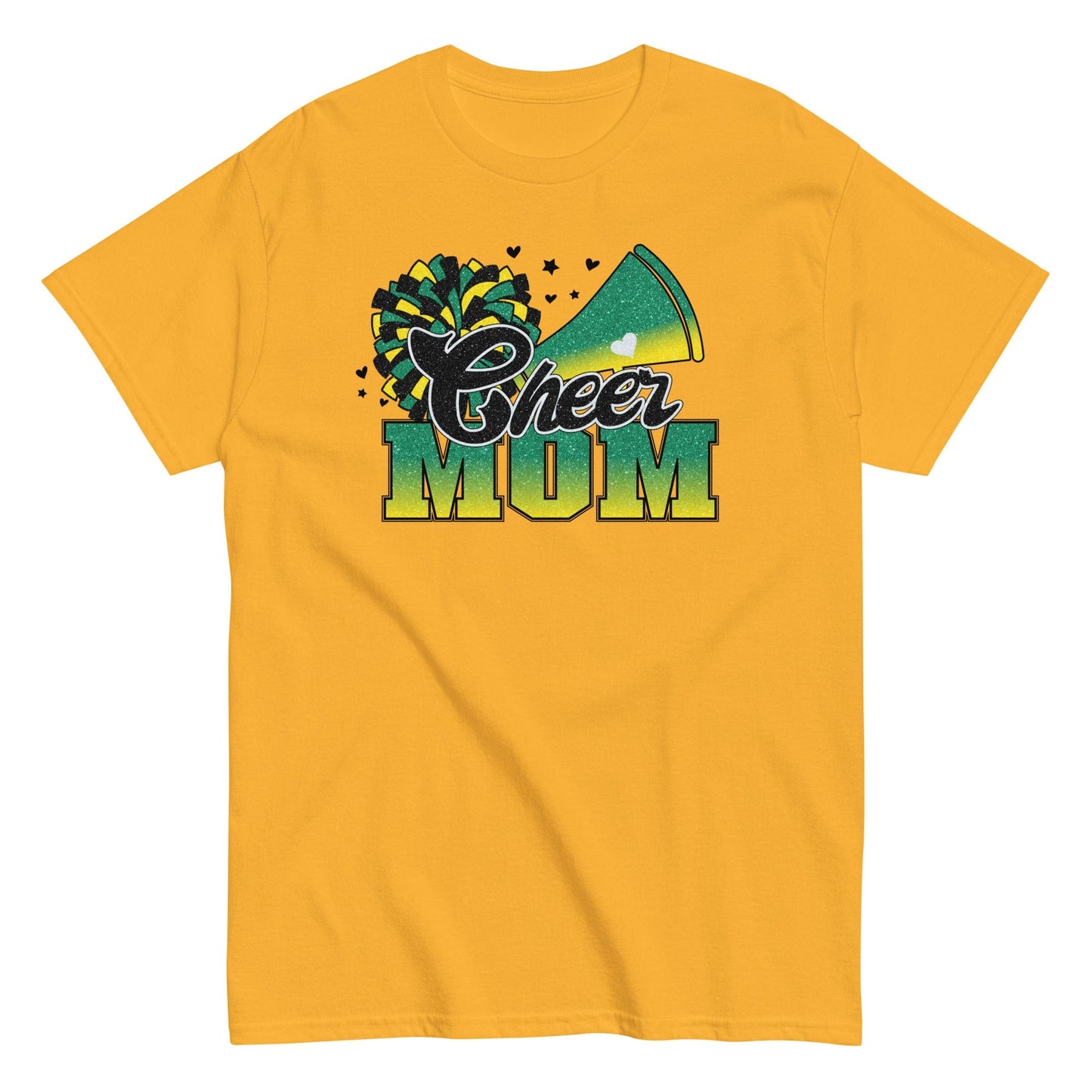 Cheer Mom Shirt (Green and Yellow) Gold / S Spirit Gear Collective T-Shirt