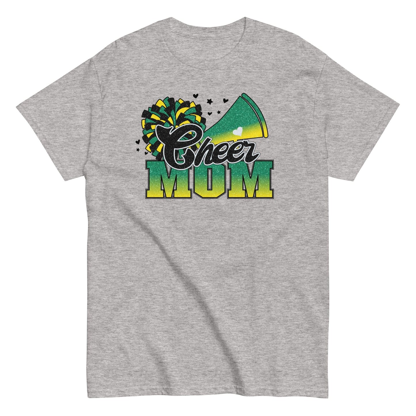 Cheer Mom Shirt (Green and Yellow) Sport Grey / S Spirit Gear Collective T-Shirt