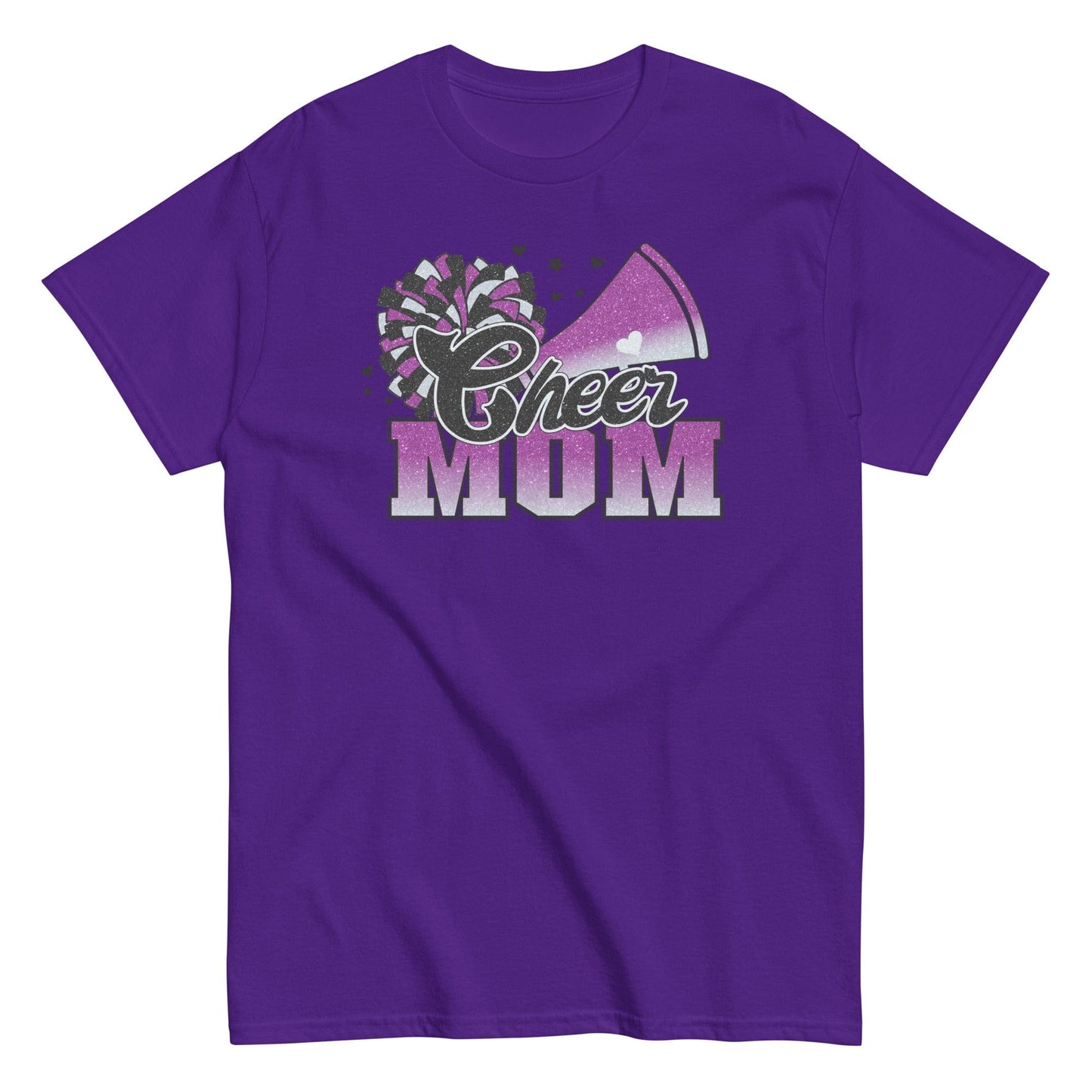 Cheer Mom Shirt (Purple and White) Purple / S Spirit Gear Collective T-Shirt