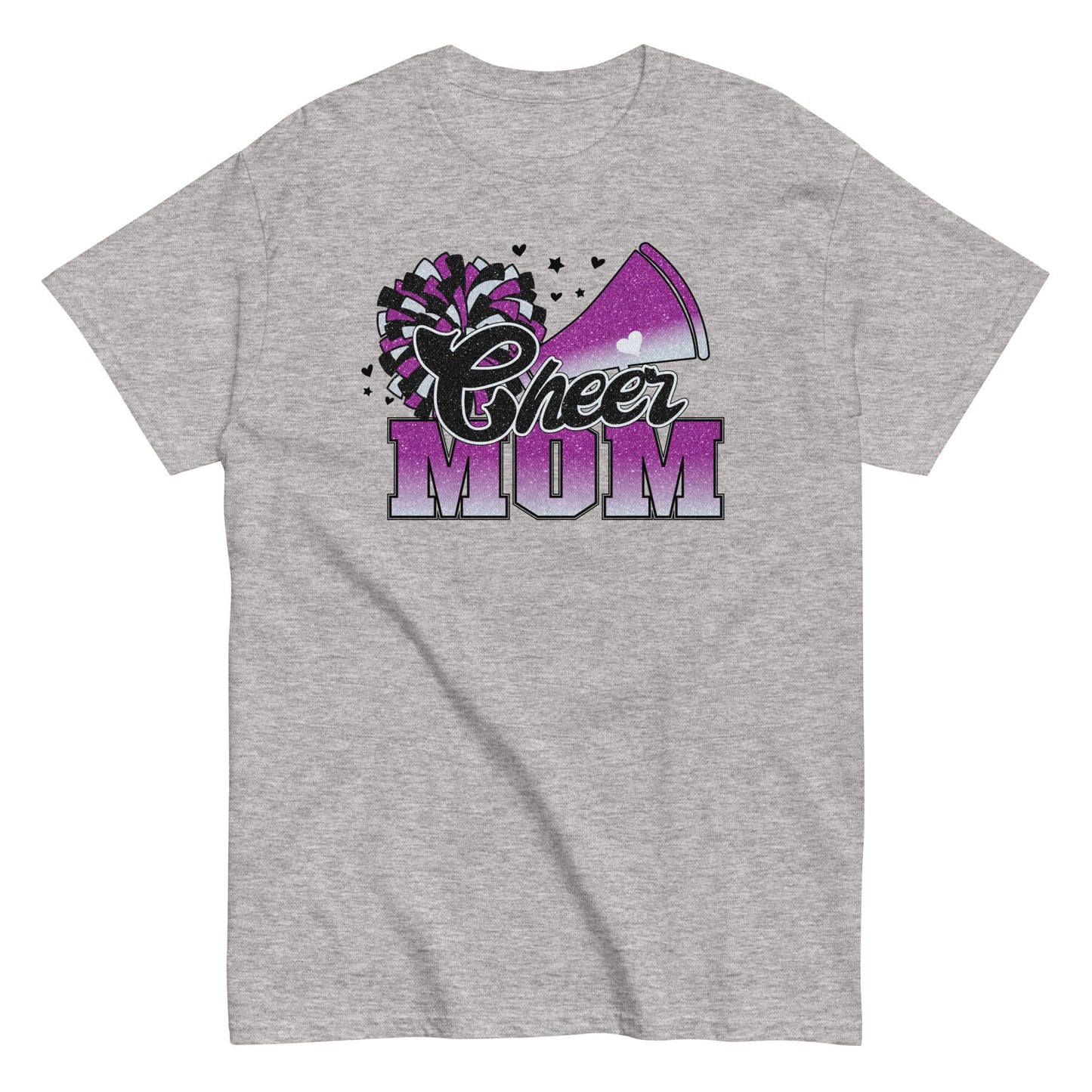 Cheer Mom Shirt (Purple and White) Sport Grey / S Spirit Gear Collective T-Shirt