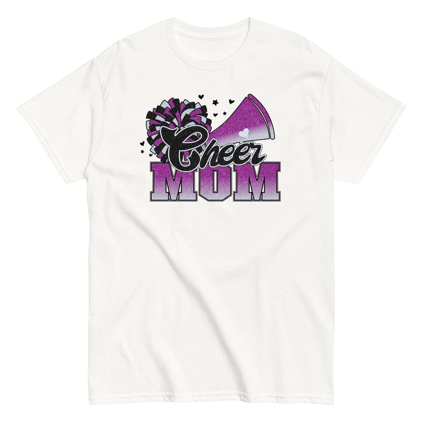 Cheer Mom Shirt (Purple and White) White / S Spirit Gear Collective T-Shirt