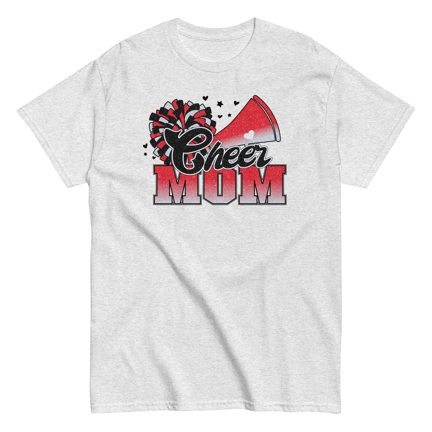 Cheer Mom Shirt (Red and White) Ash / S Spirit Gear Collective T-Shirt